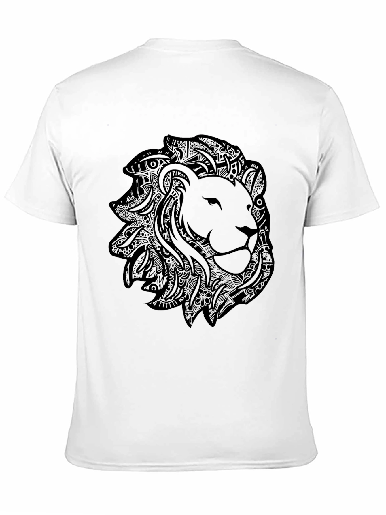Lion Graphic Tee - Stylish Black Crew Neck T-Shirt