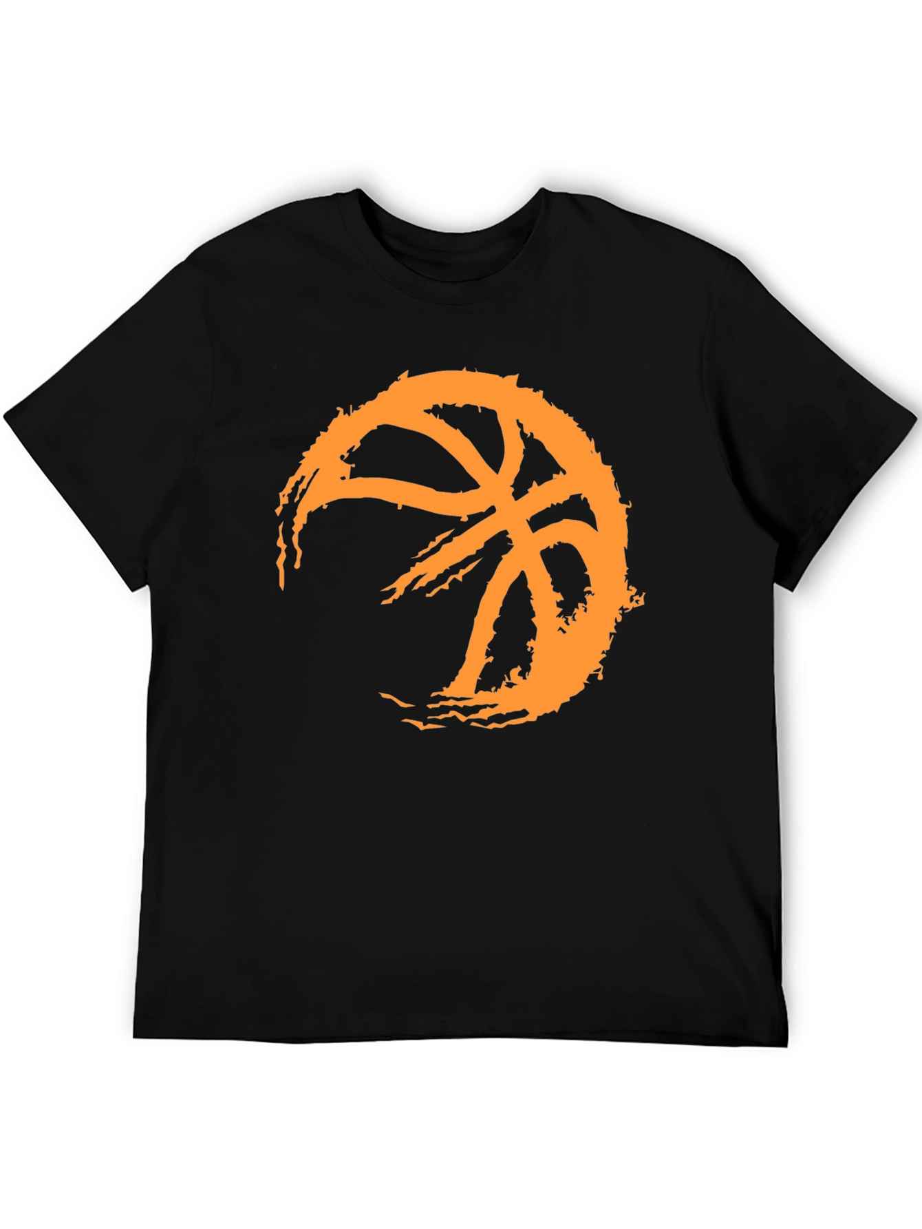 Basketball Graphic Tee - Black Cotton T-Shirt