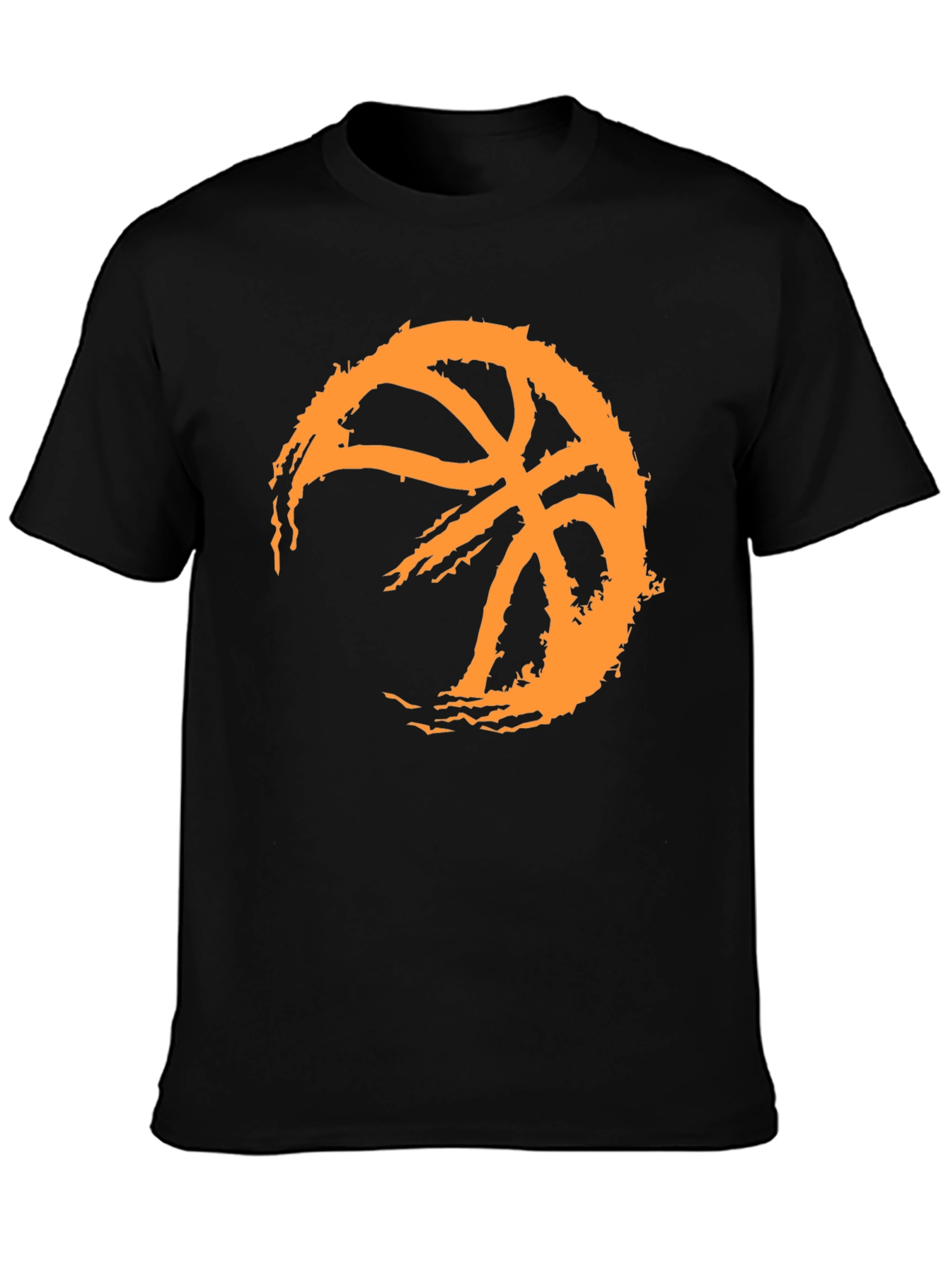 Basketball Graphic Tee - Black Cotton T-Shirt