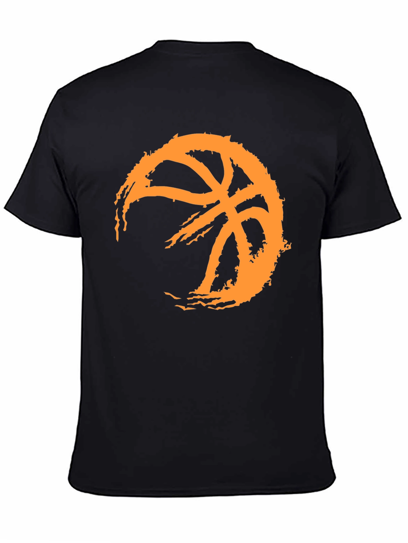 Basketball Graphic Tee - Black Cotton T-Shirt