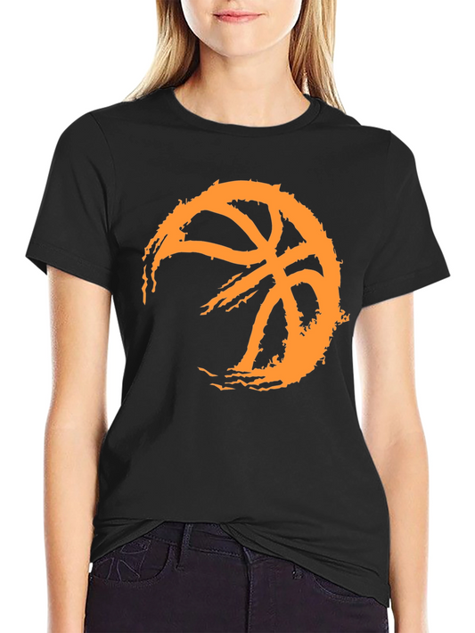 Basketball Graphic Tee - Black Cotton T-Shirt