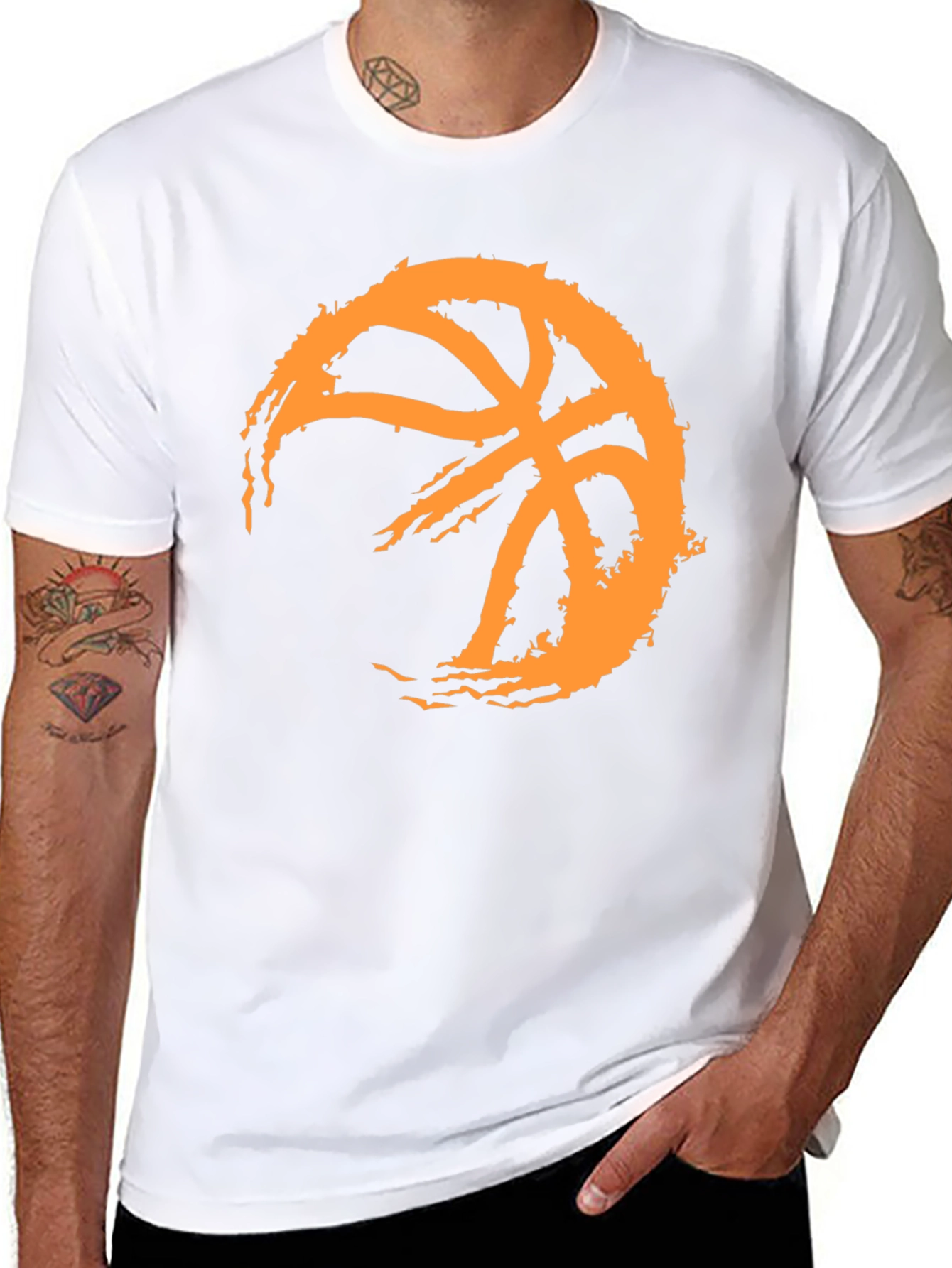 Basketball Graphic Tee - Black Cotton T-Shirt