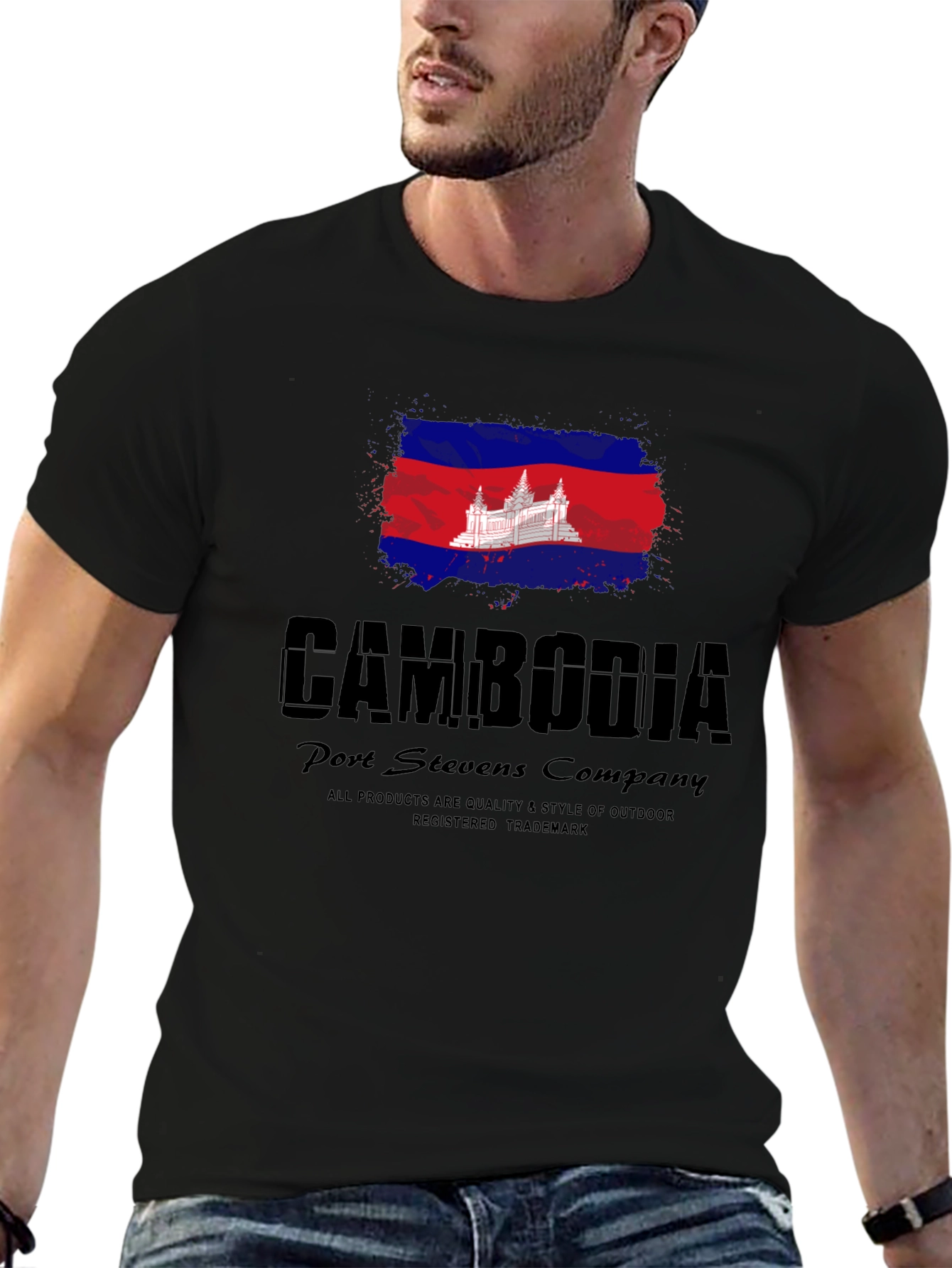 Cambodia Flag Graphic T-Shirt