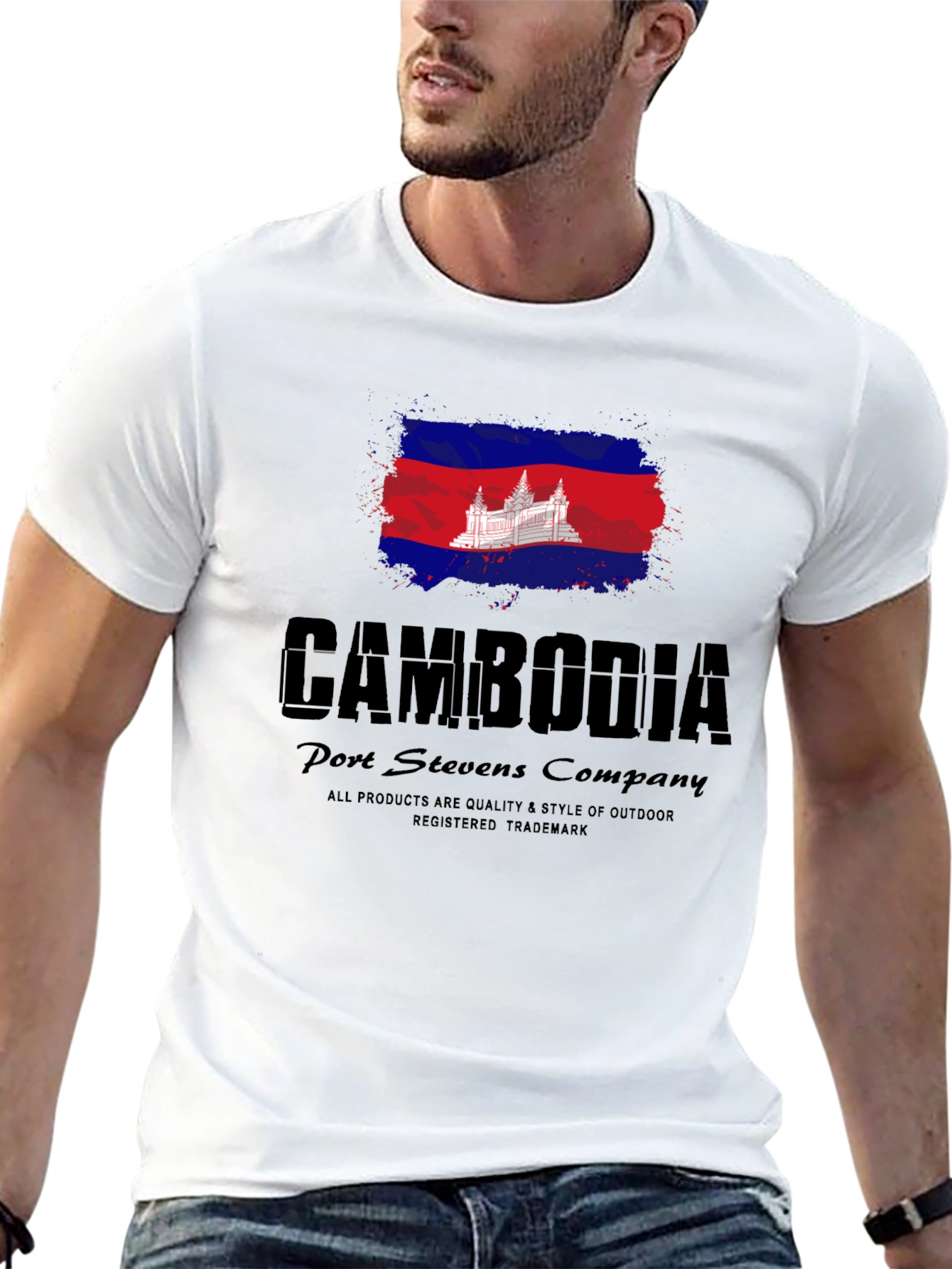 Cambodia Flag Graphic T-Shirt