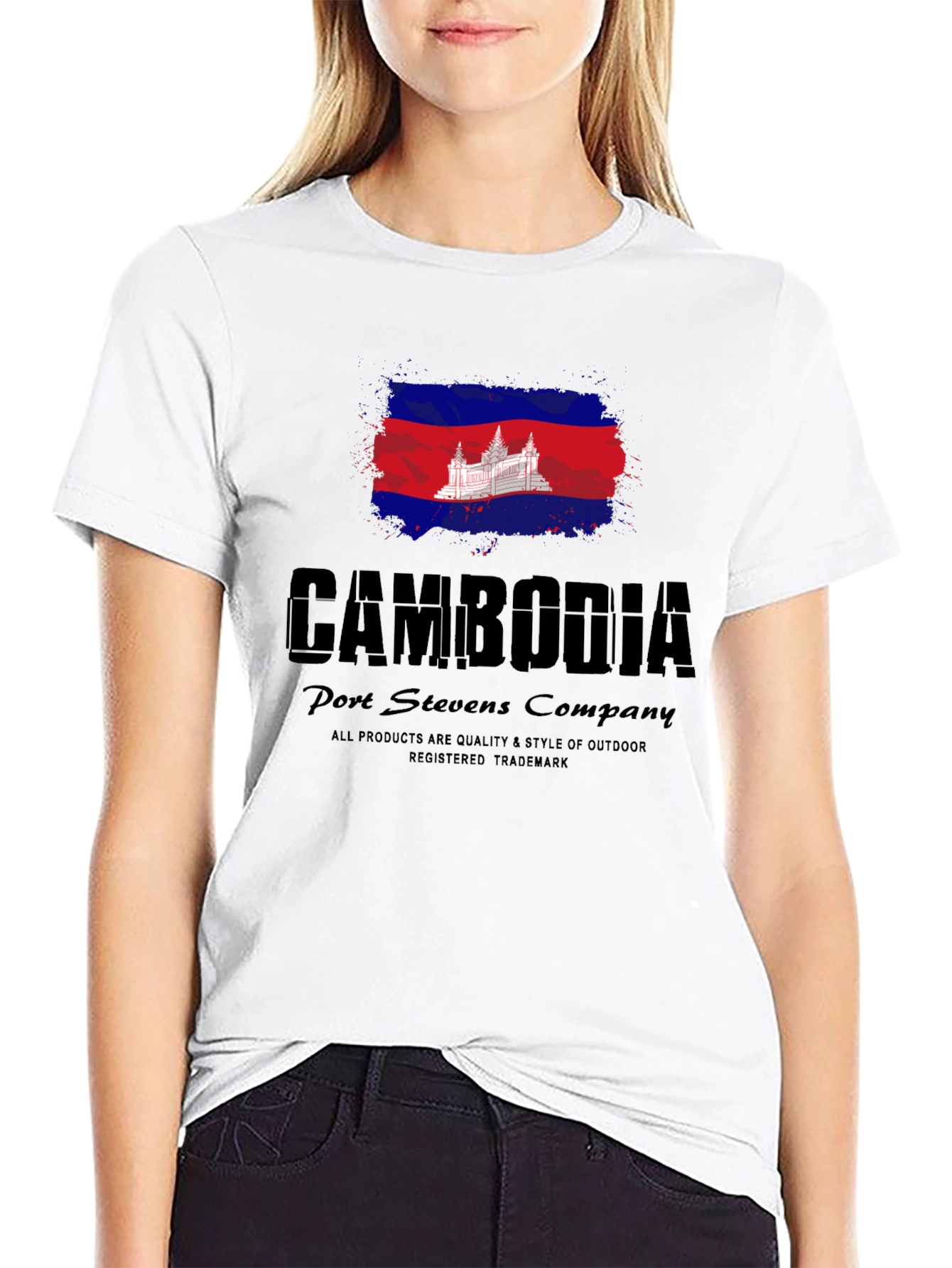 Cambodia Flag Graphic T-Shirt