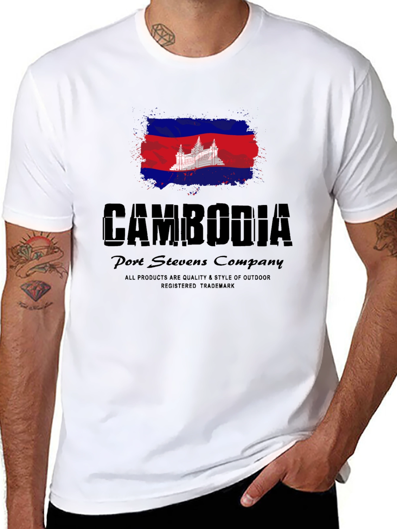 Cambodia Flag Graphic T-Shirt