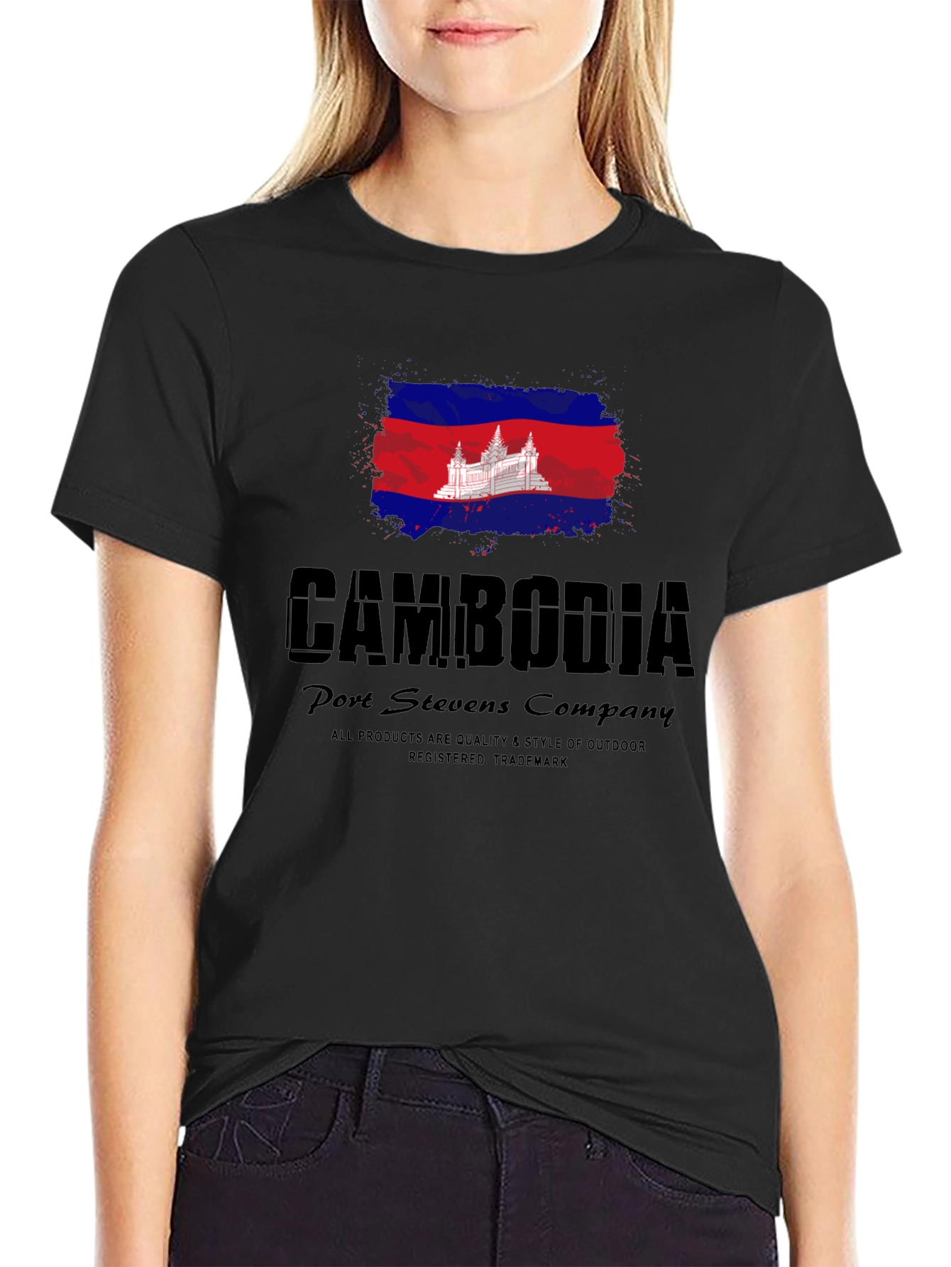 Cambodia Flag Graphic T-Shirt