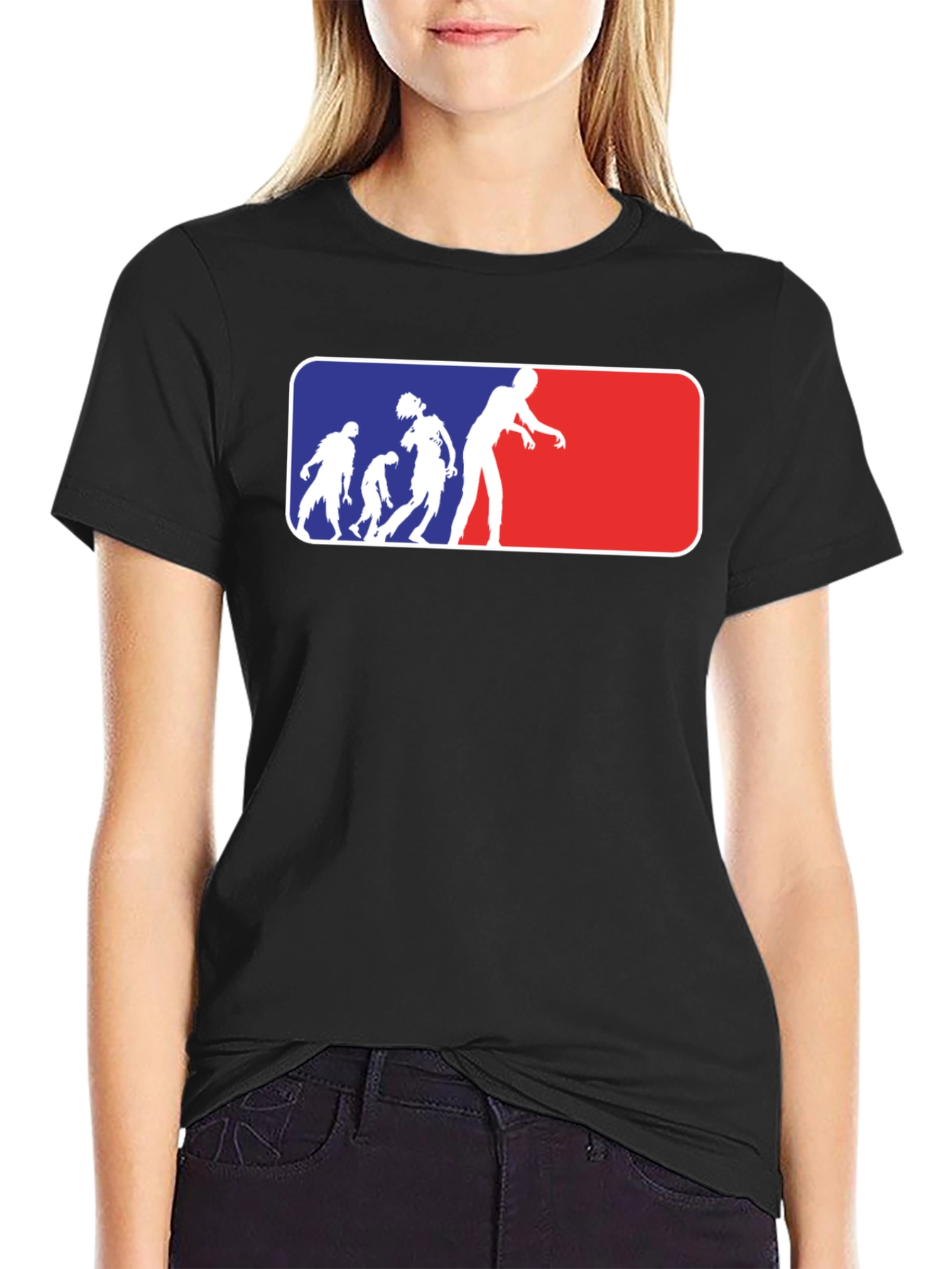 Zombie Evolution T-Shirt - Blue and Red Design