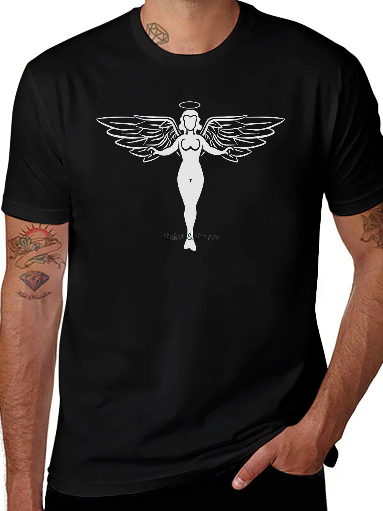 Angel Graphic Tee - Unisex Black T-Shirt