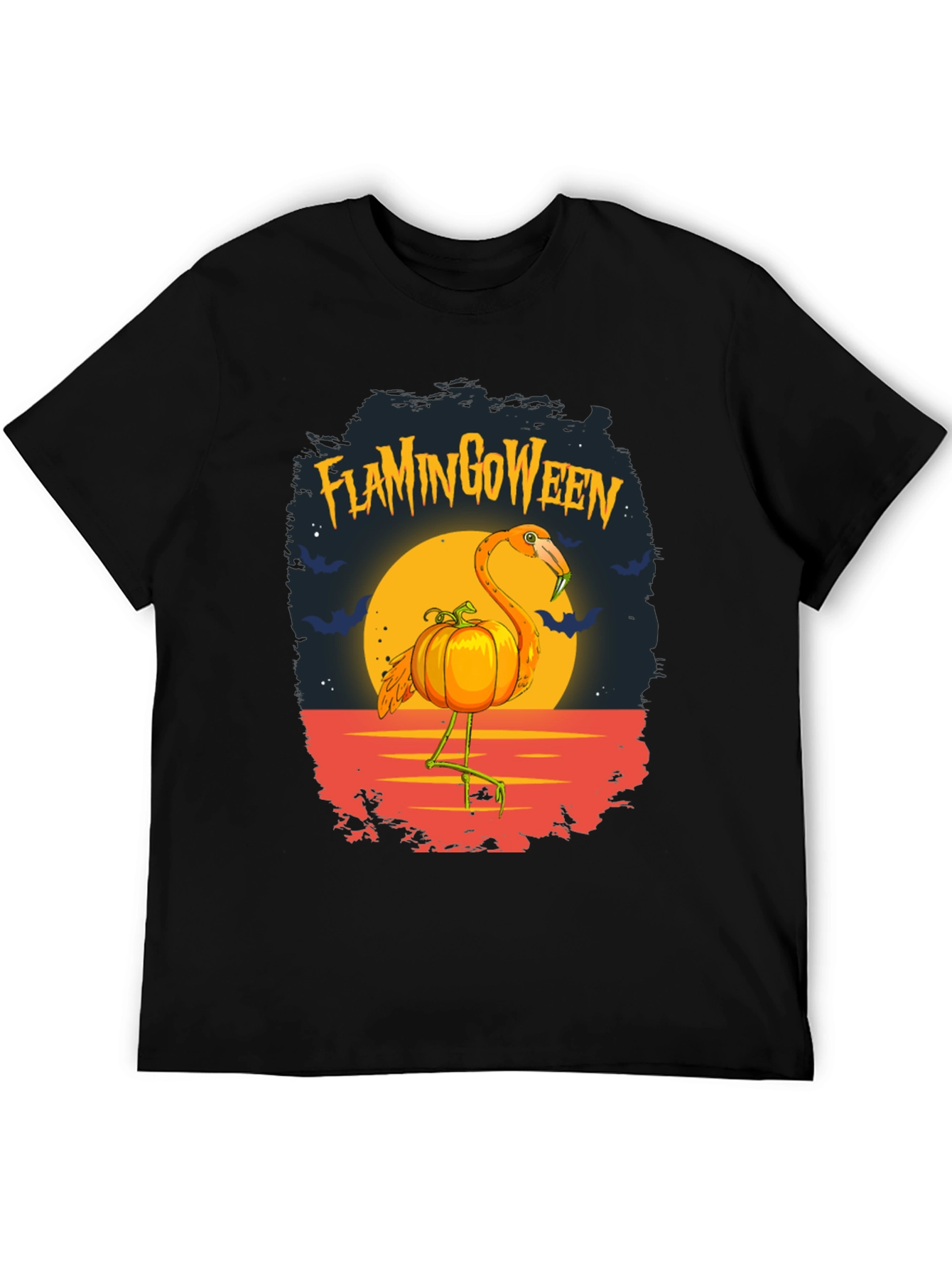 Flamingoween T-Shirt: Halloween Flamingo Pumpkin Tee
