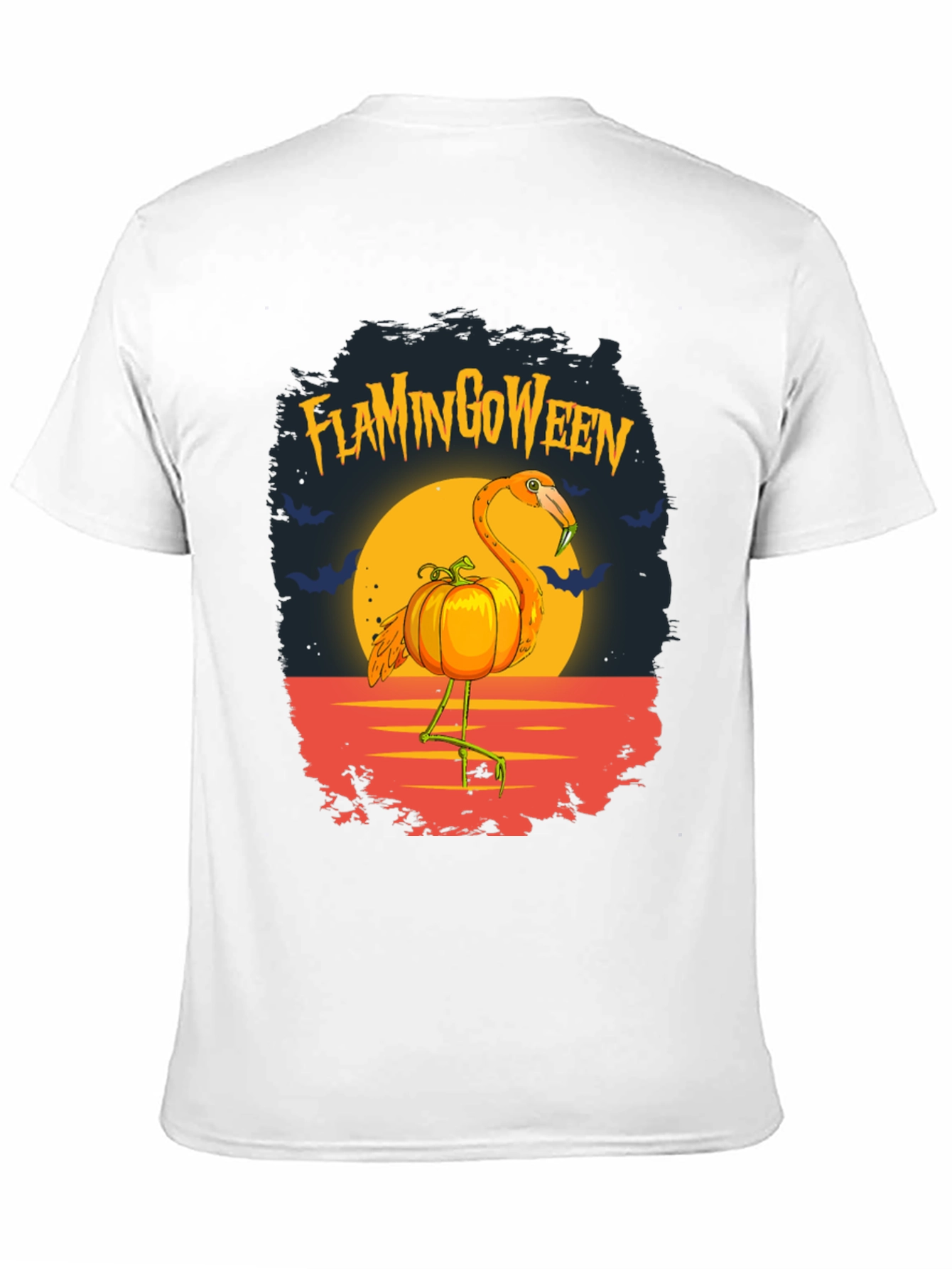 Flamingoween T-Shirt: Halloween Flamingo Pumpkin Tee