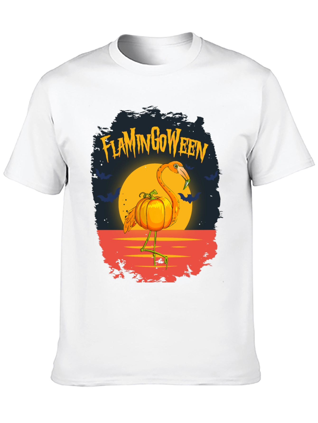 Flamingoween T-Shirt: Halloween Flamingo Pumpkin Tee