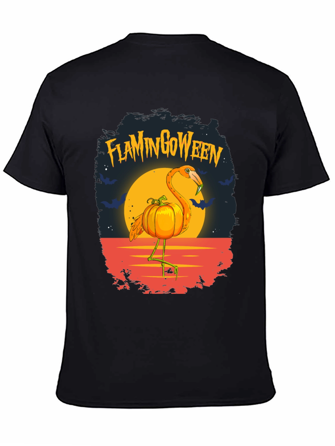 Flamingoween T-Shirt: Halloween Flamingo Pumpkin Tee