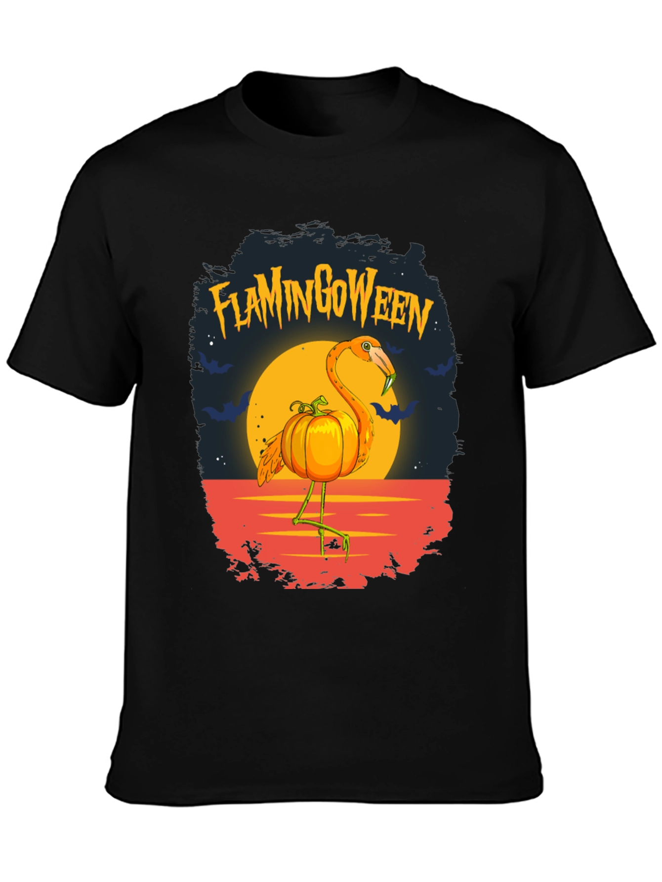 Flamingoween T-Shirt: Halloween Flamingo Pumpkin Tee