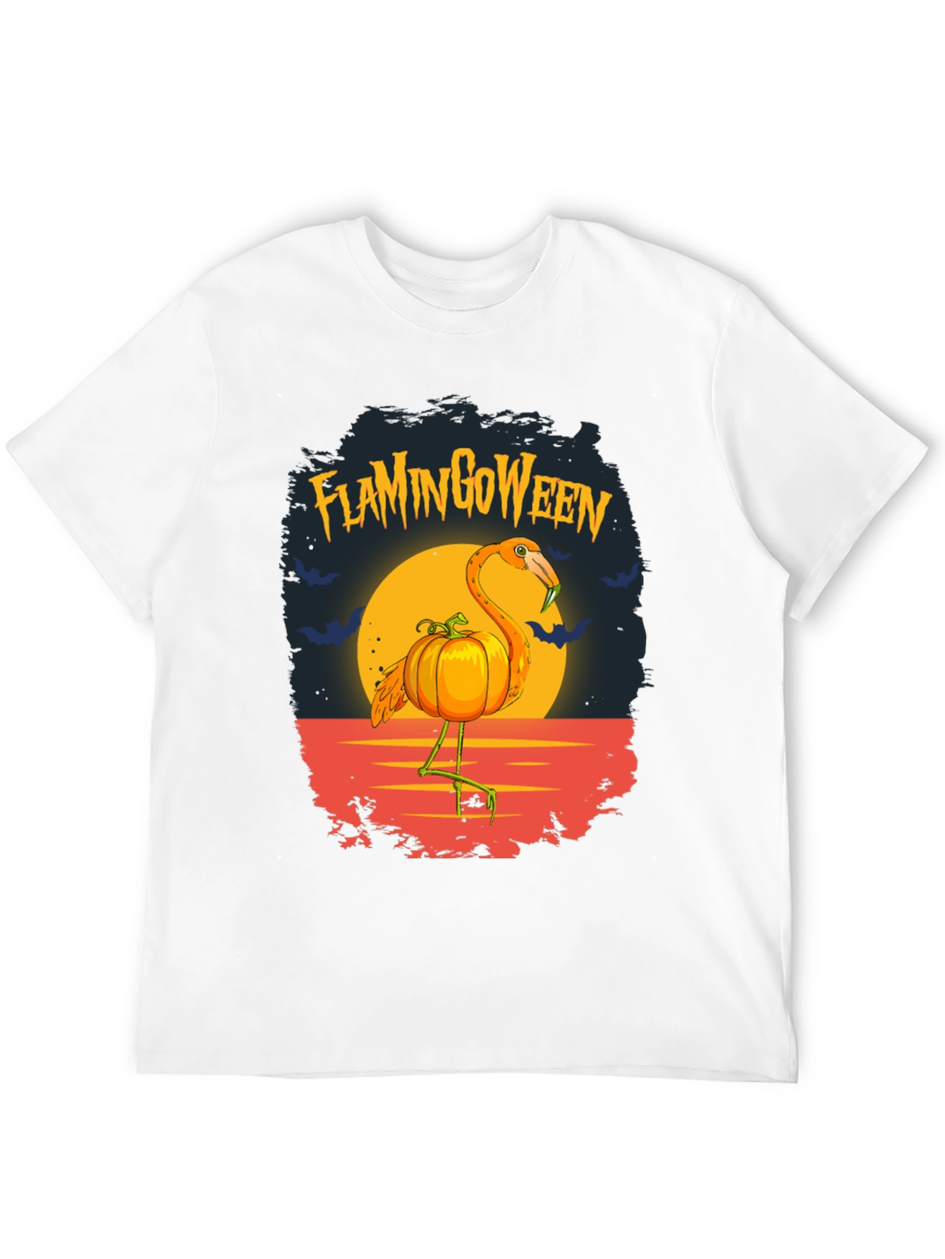 Flamingoween T-Shirt: Halloween Flamingo Pumpkin Tee