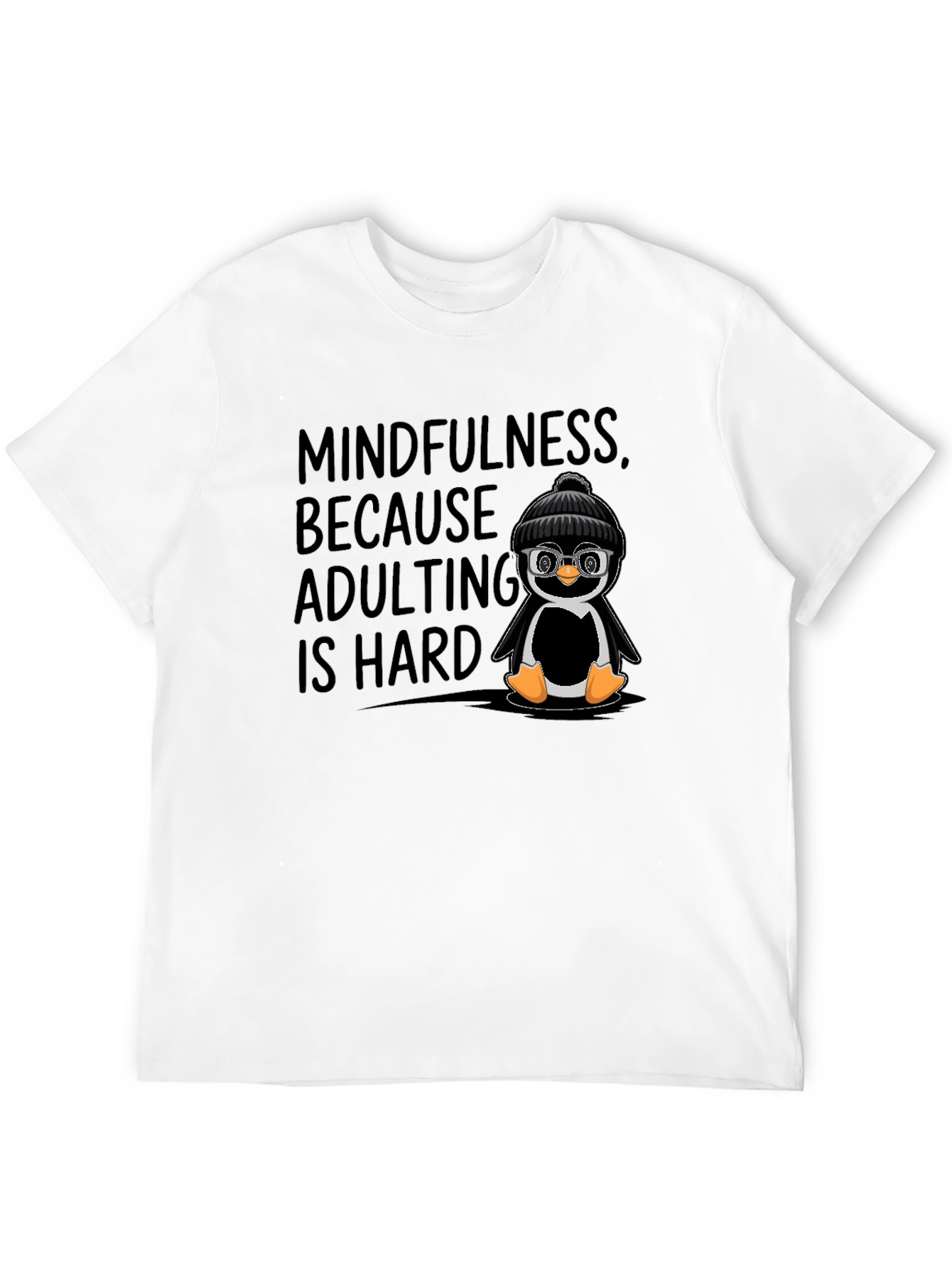 Mindfulness Adulting Penguin Graphic T-Shirt