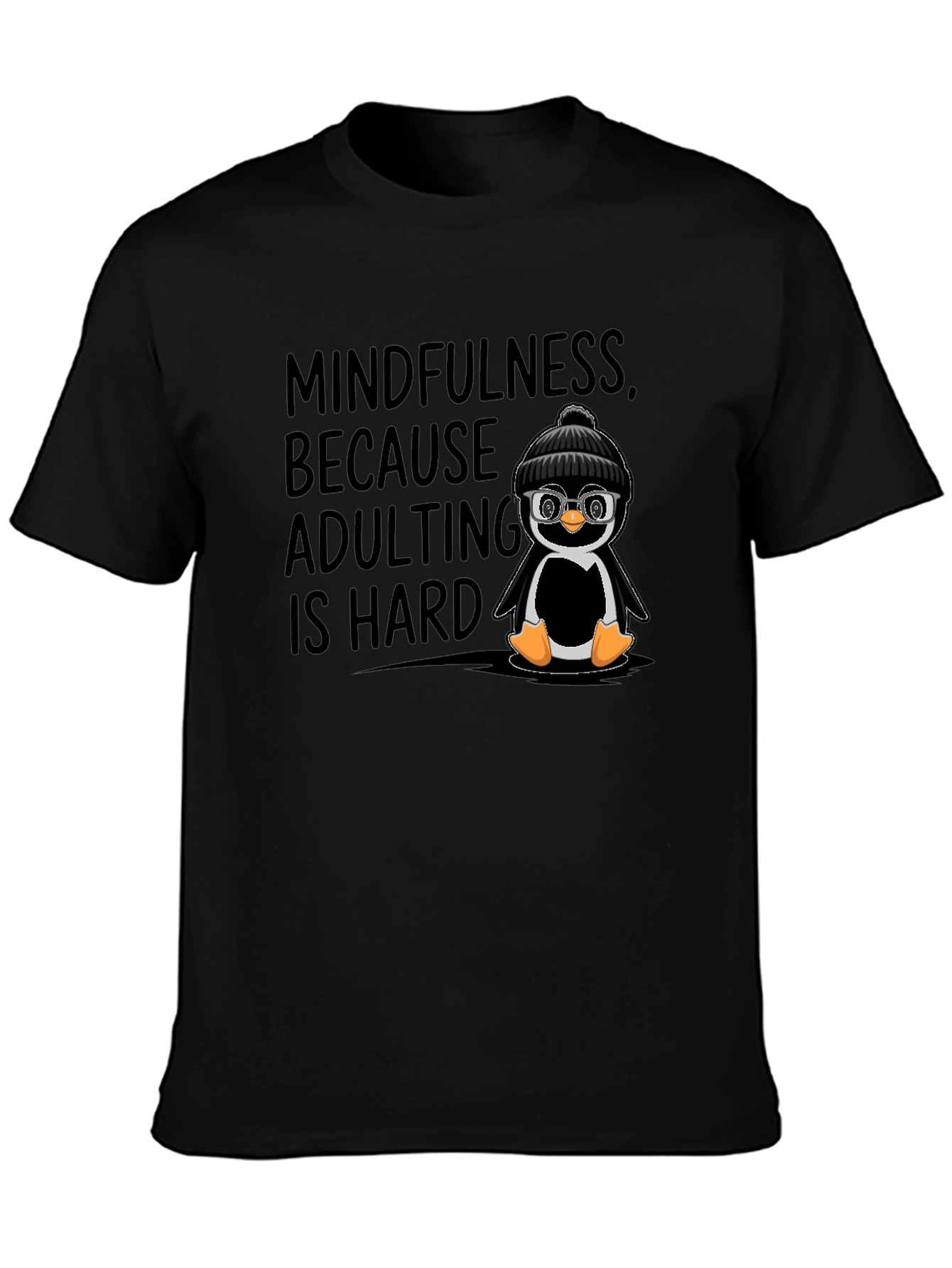 Mindfulness Adulting Penguin Graphic T-Shirt
