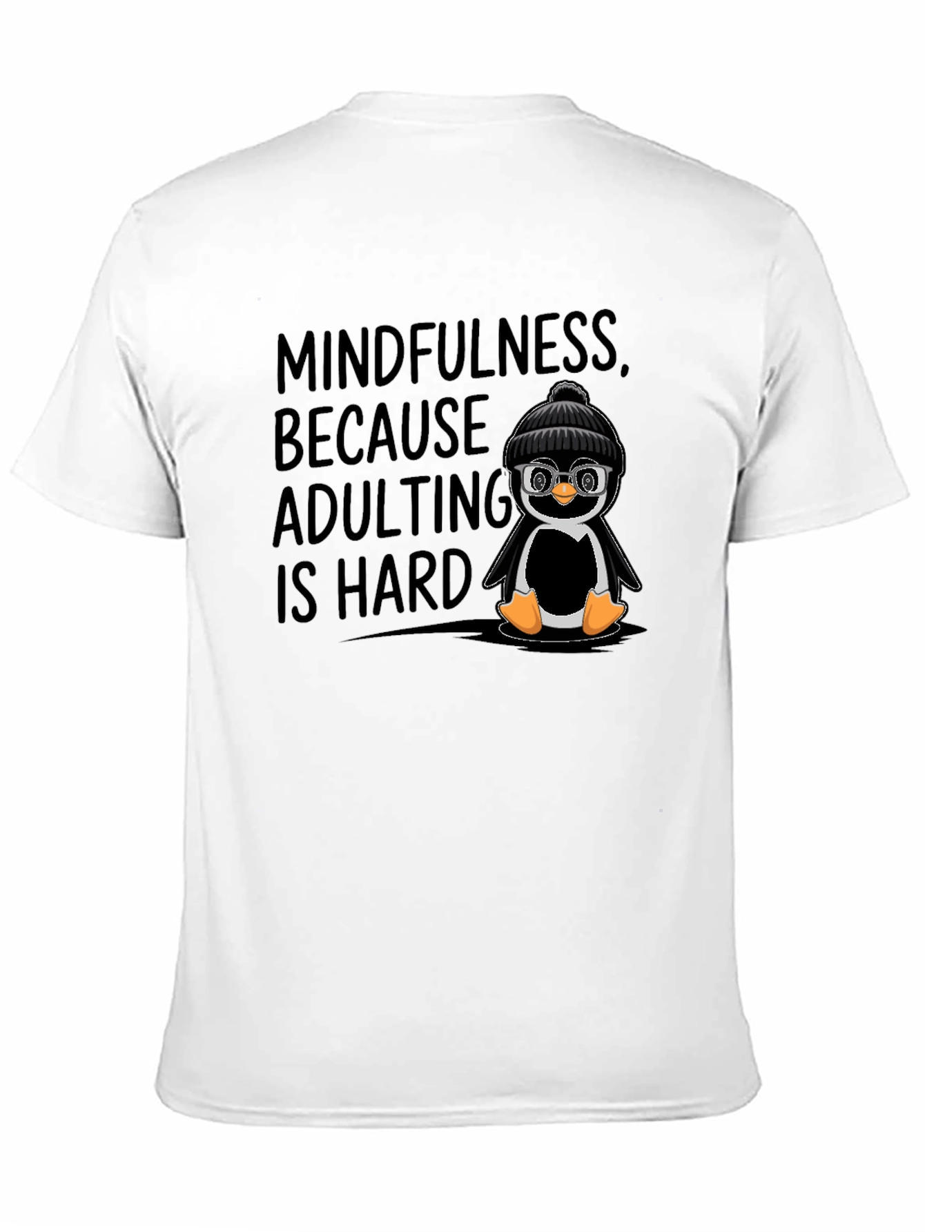Mindfulness Adulting Penguin Graphic T-Shirt