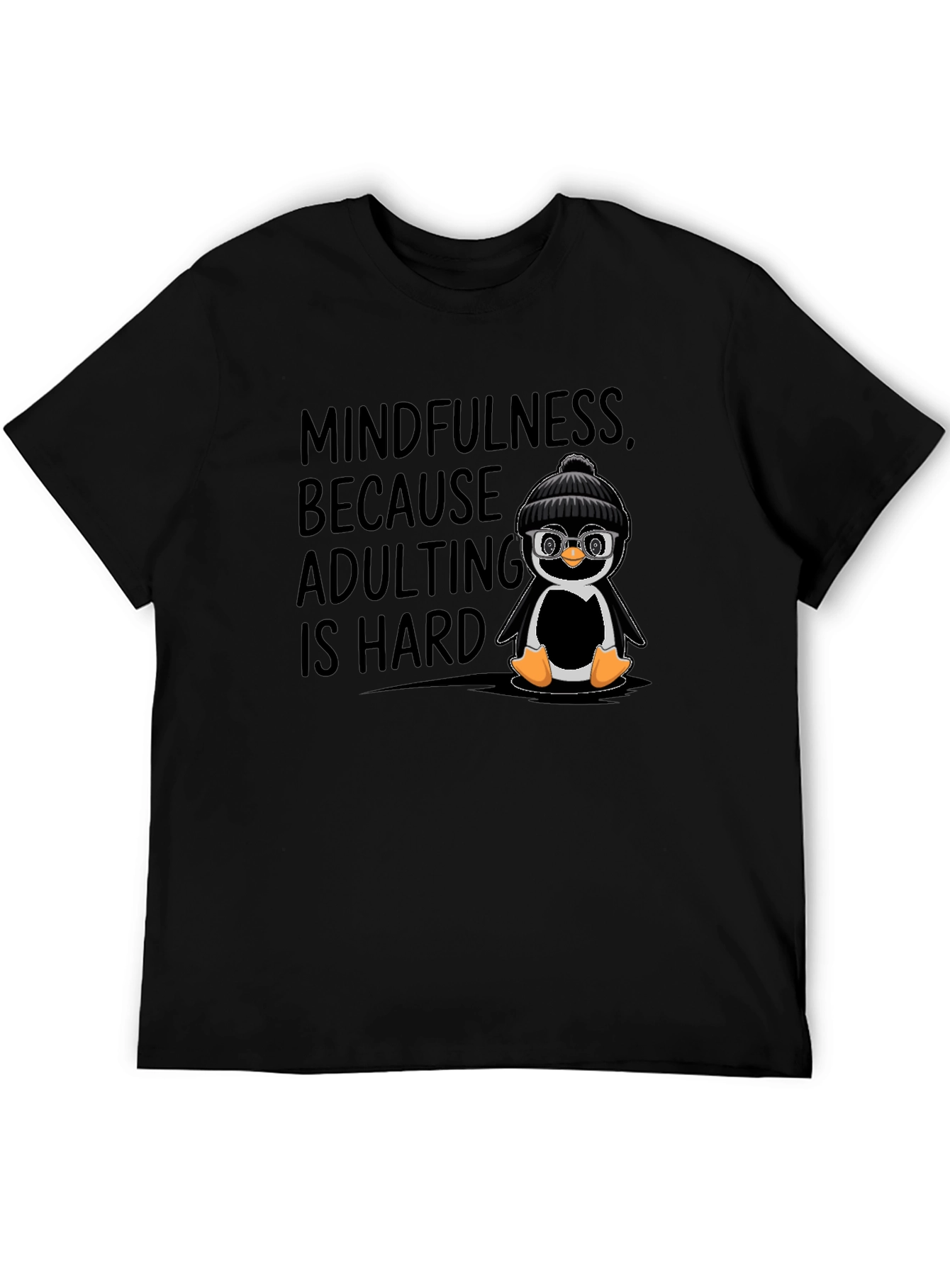 Mindfulness Adulting Penguin Graphic T-Shirt