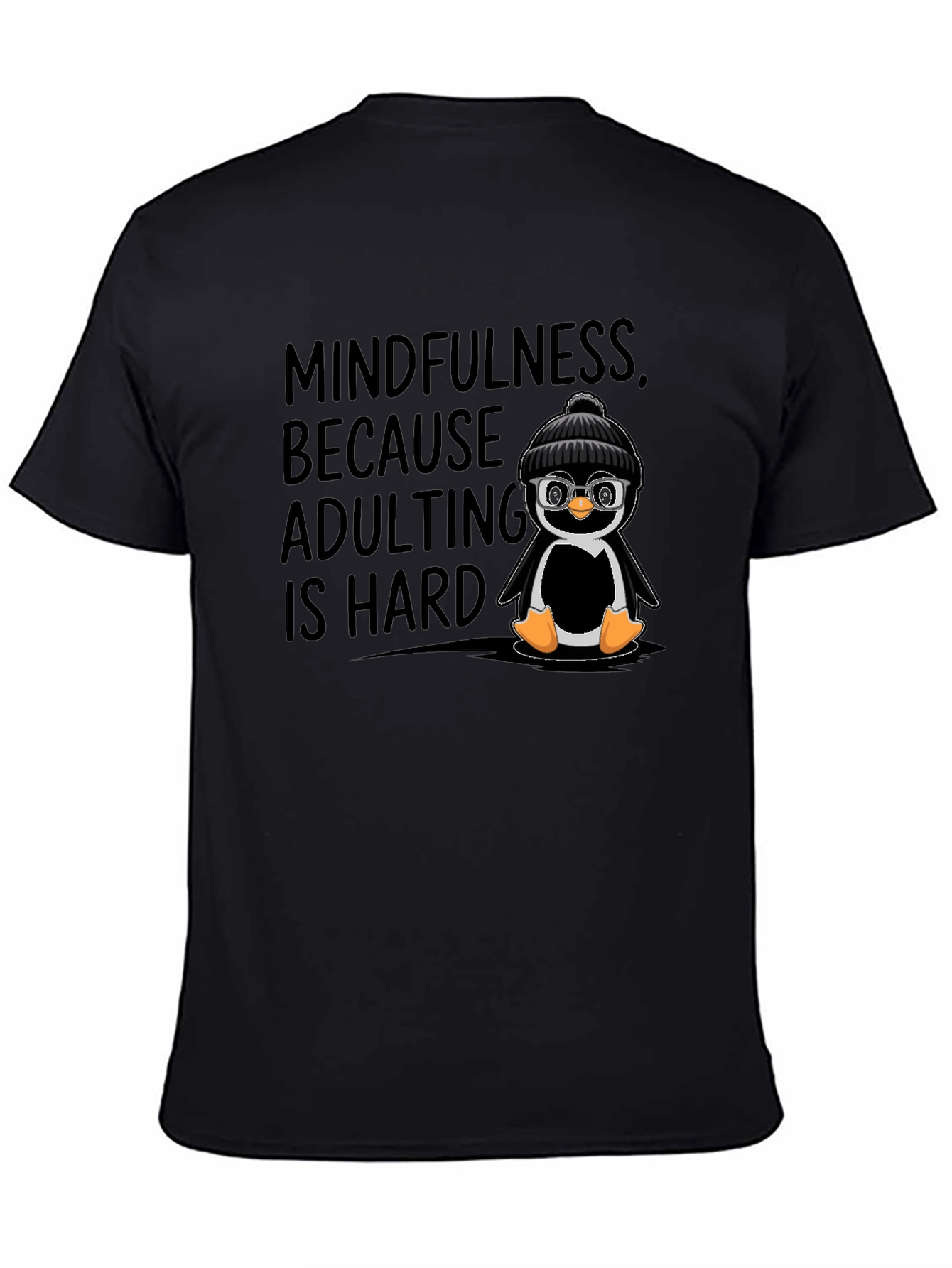 Mindfulness Adulting Penguin Graphic T-Shirt
