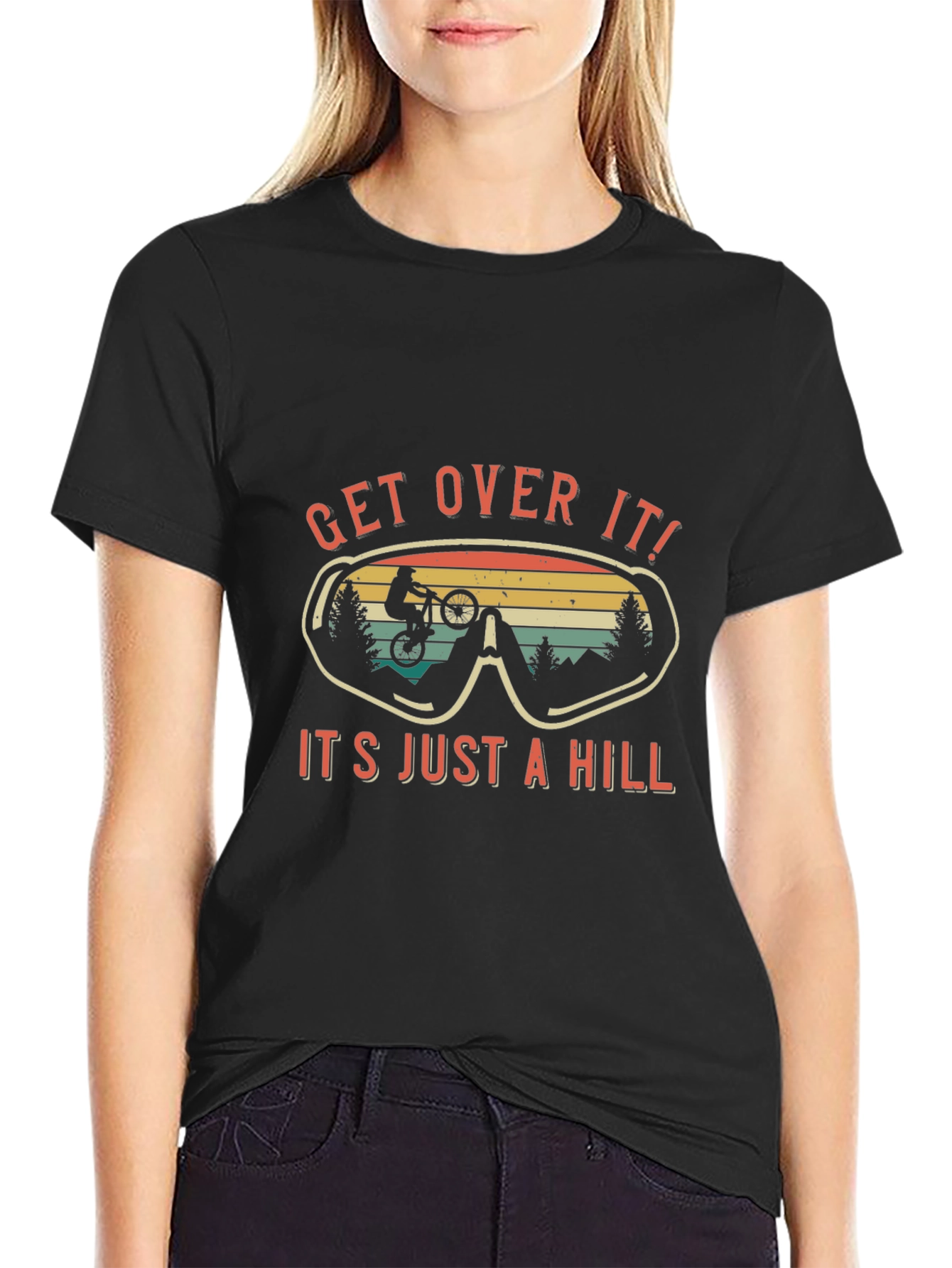 Get Over It! Mountain Bike Graphic Tee - Black