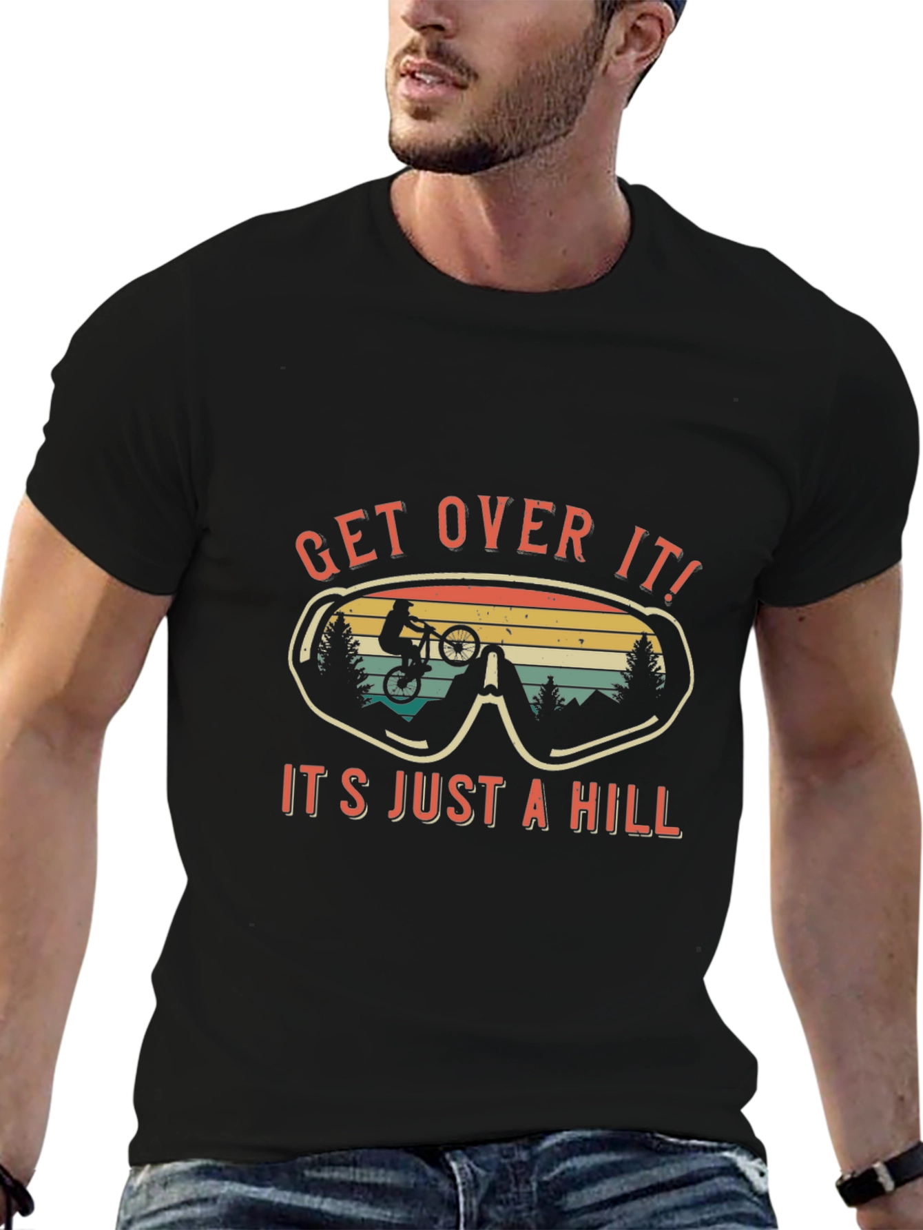 Get Over It! Mountain Bike Graphic Tee - Black