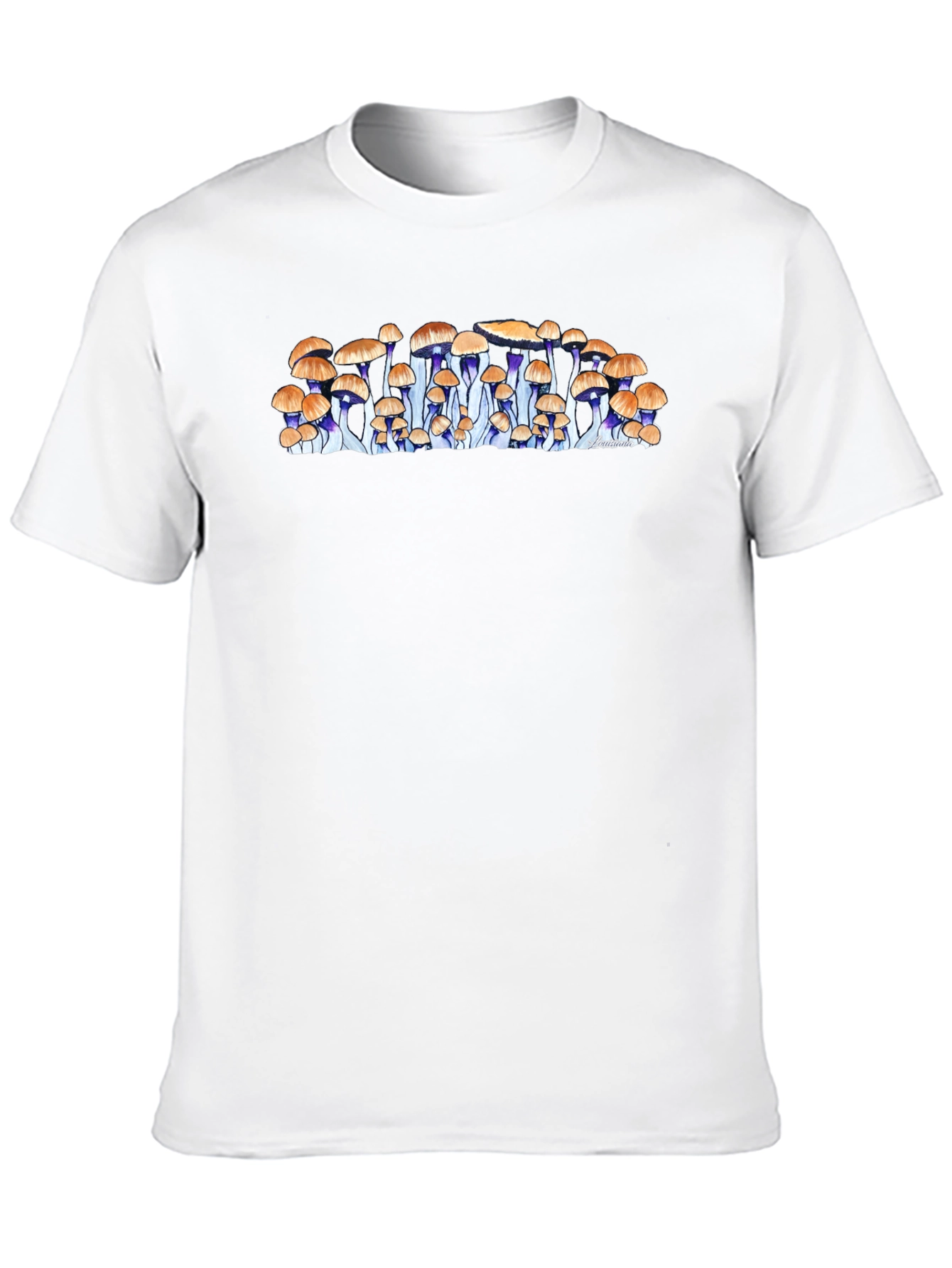 Mushroom Graphic Print Black T-Shirt