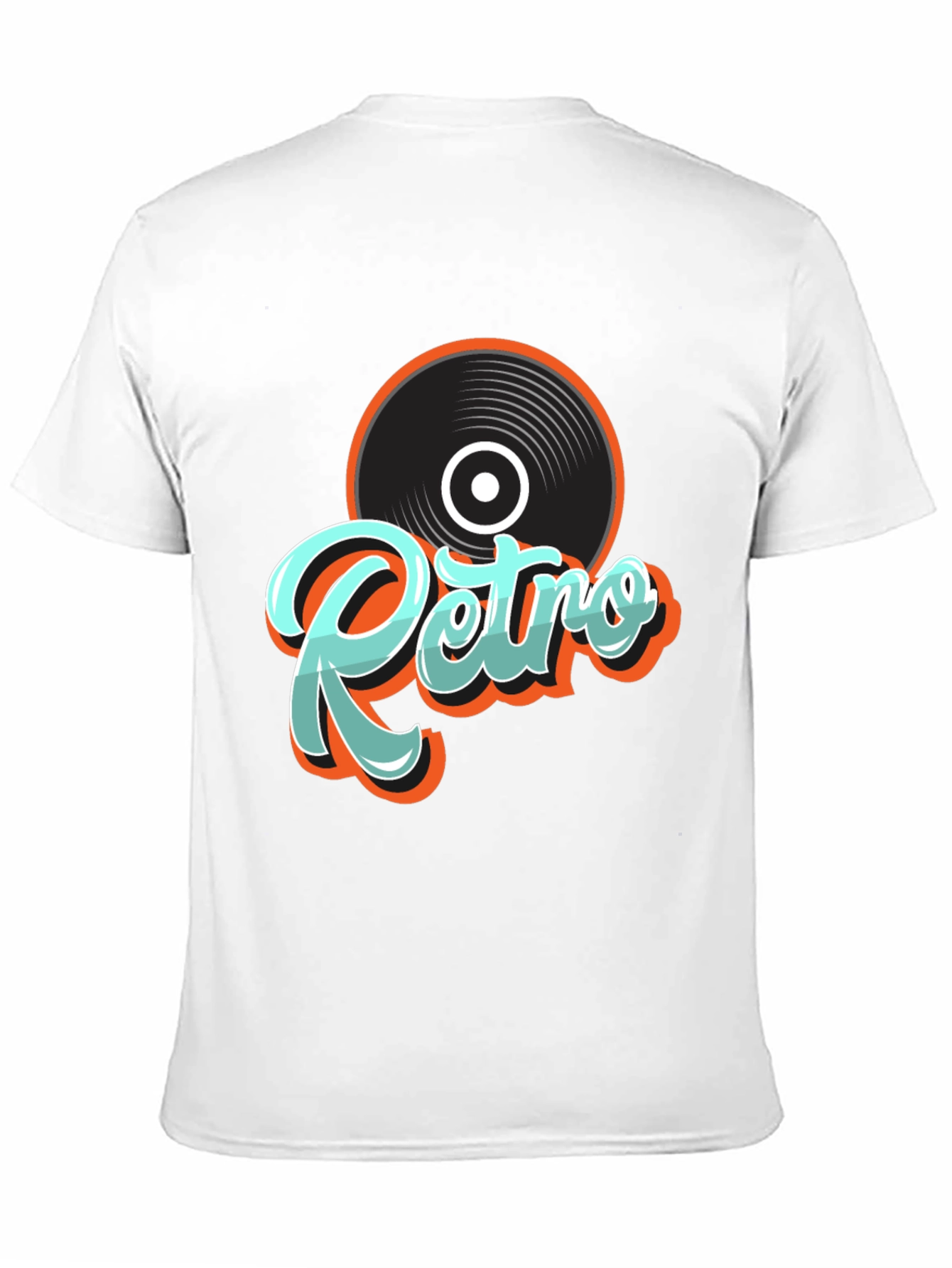 Retro Record Graphic Black T-Shirt