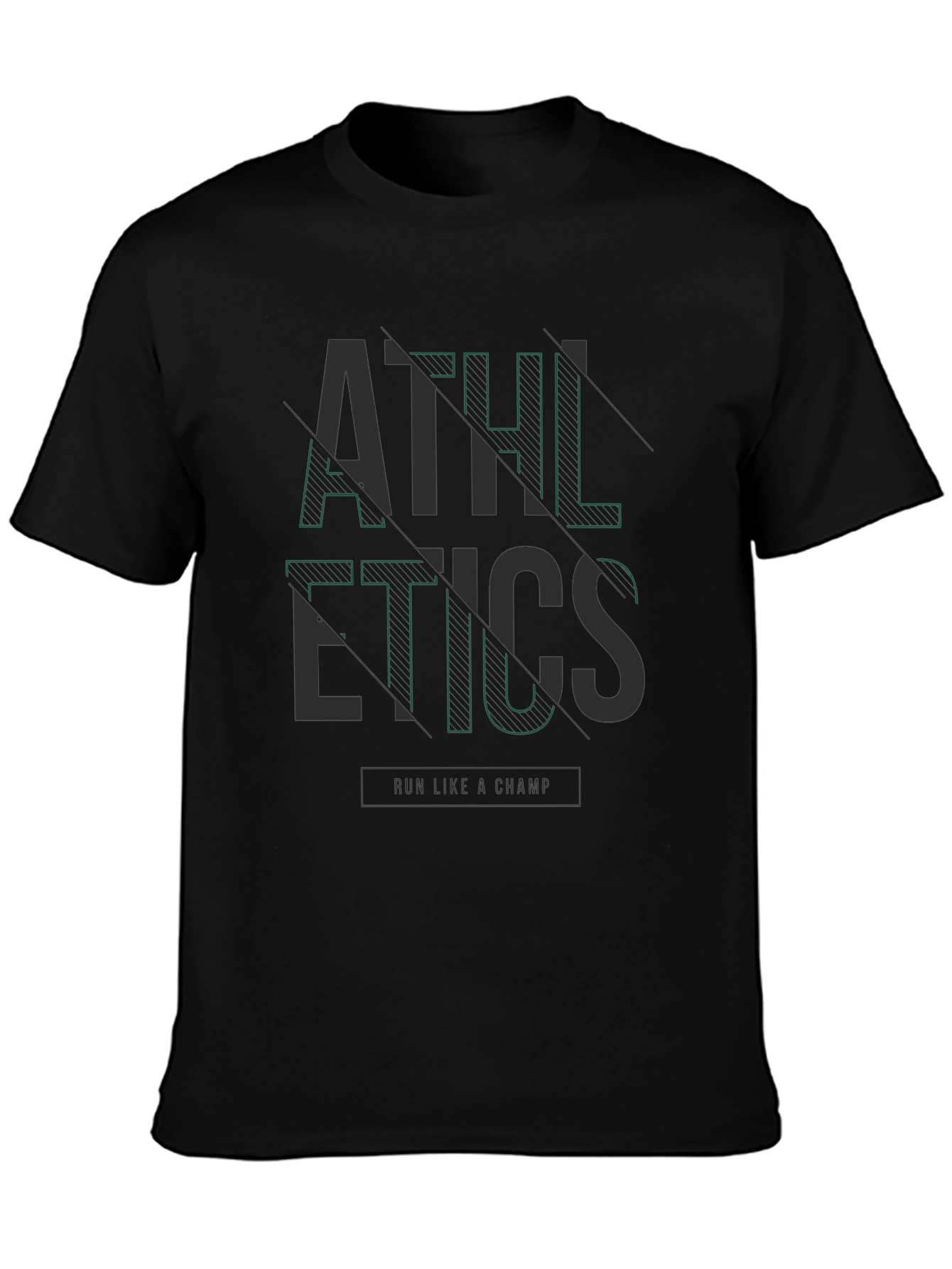 Athletics Graphic Print Black Casual T-Shirt