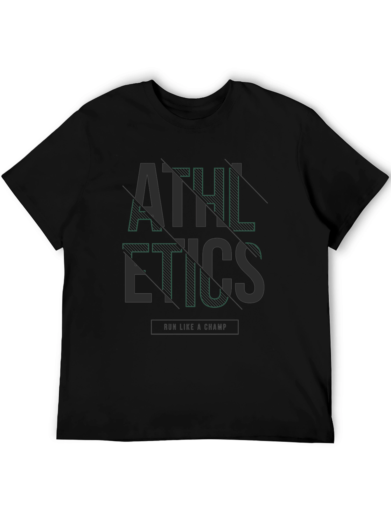 Athletics Graphic Print Black Casual T-Shirt