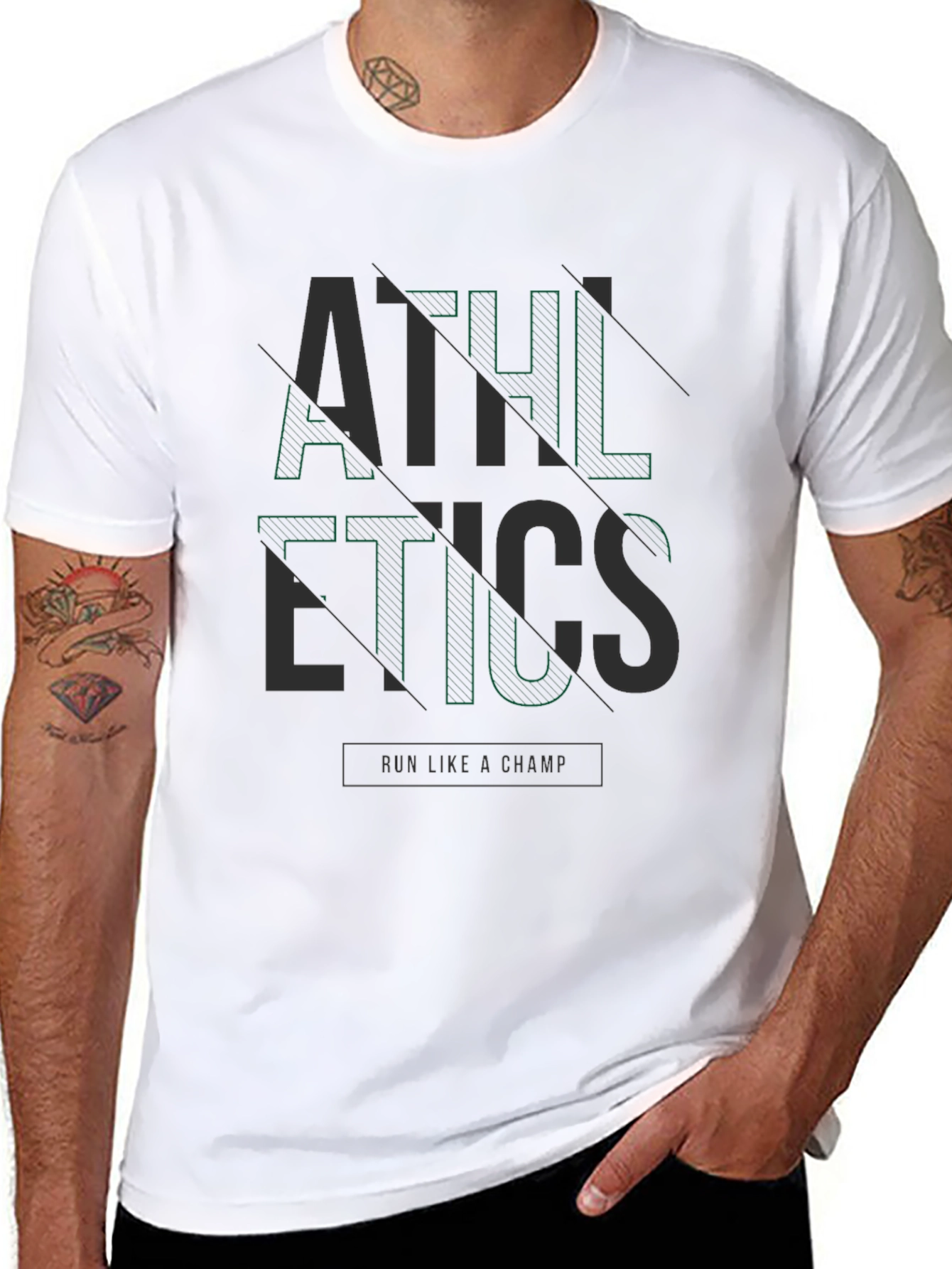 Athletics Graphic Print Black Casual T-Shirt