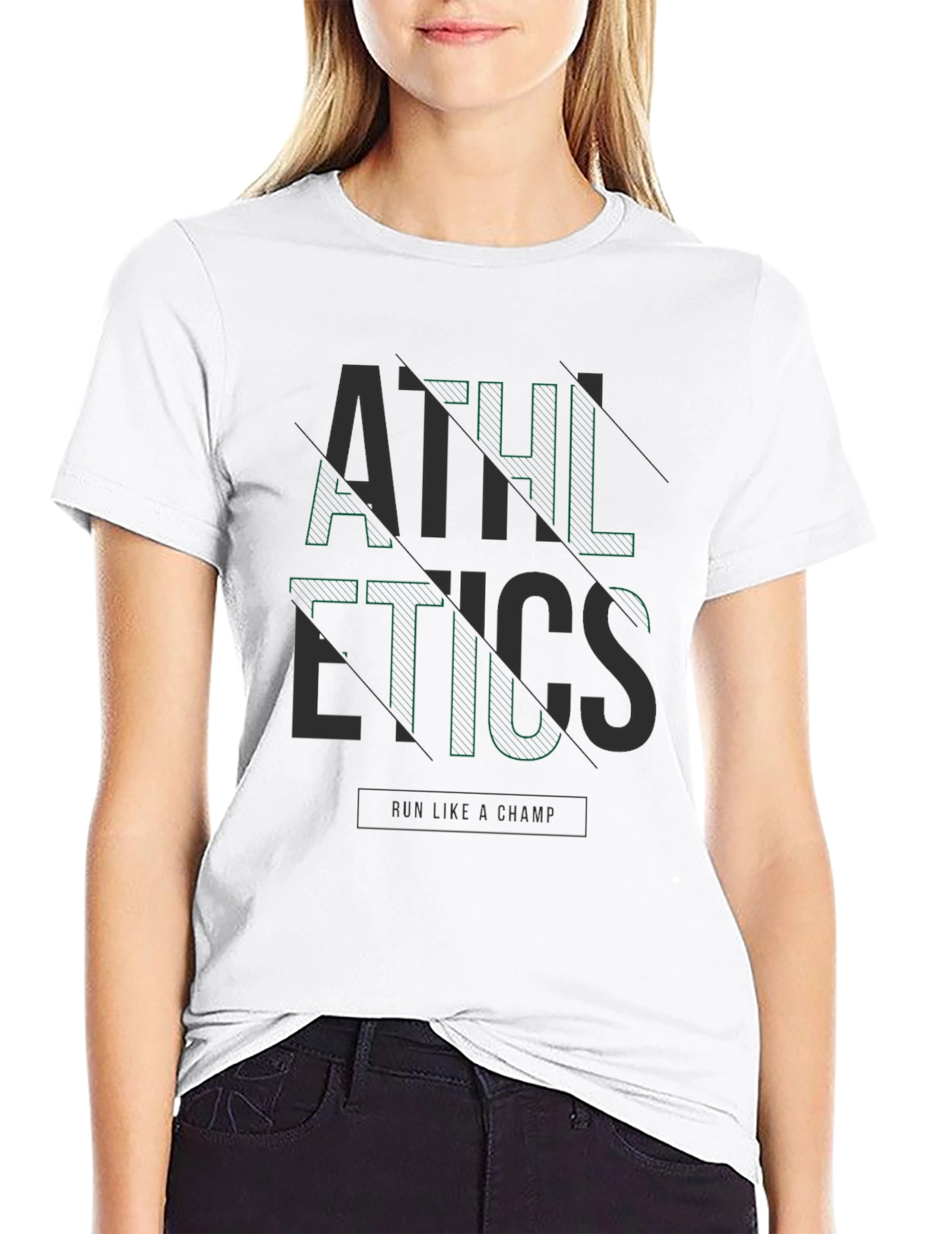 Athletics Graphic Print Black Casual T-Shirt