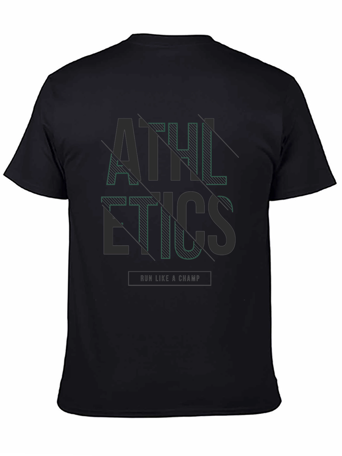 Athletics Graphic Print Black Casual T-Shirt