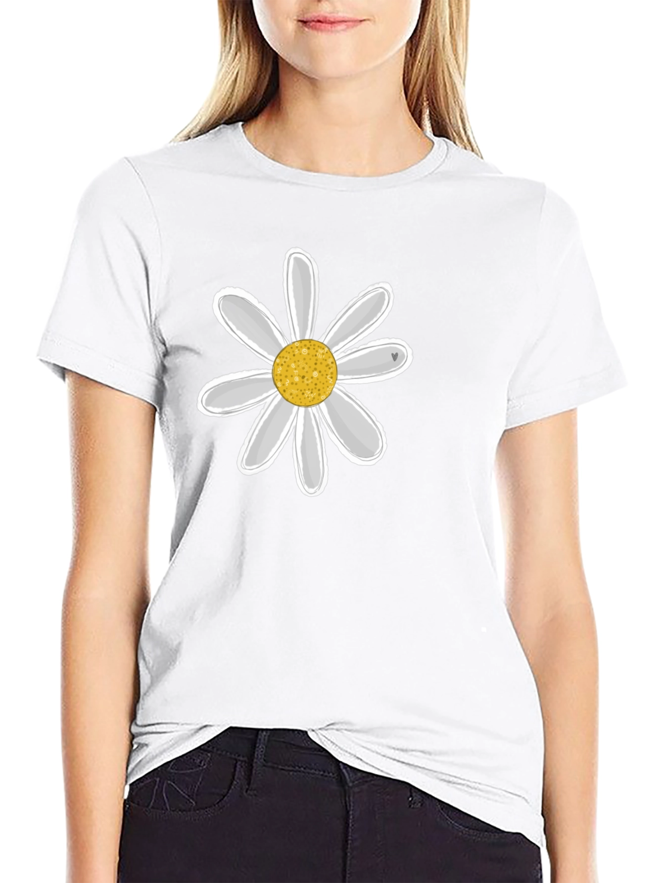 Daisy Graphic Black Tee