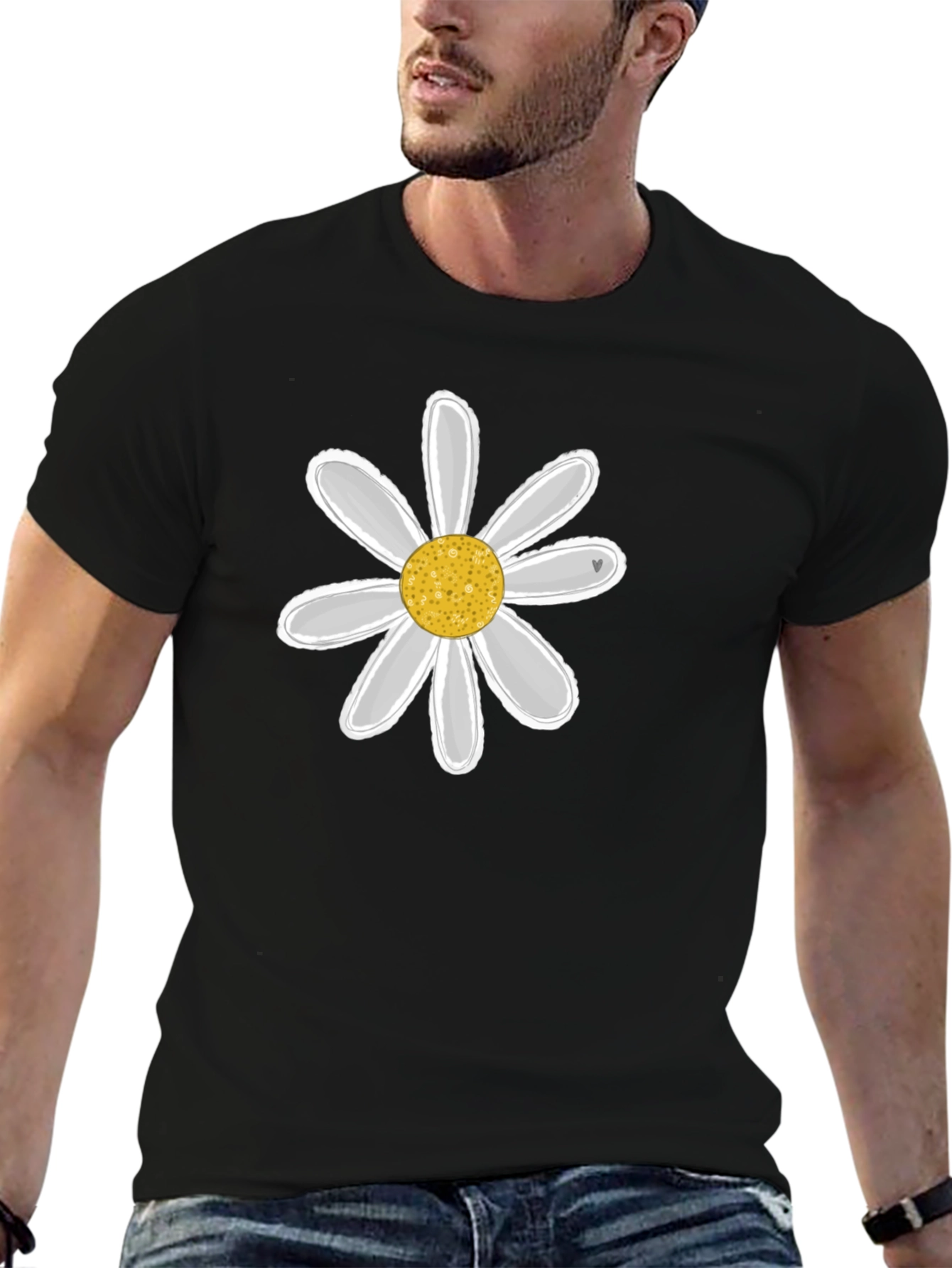 Daisy Graphic Black Tee