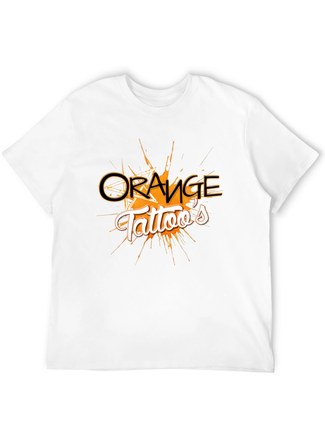 Orange Tattoos Graphic Black Tee