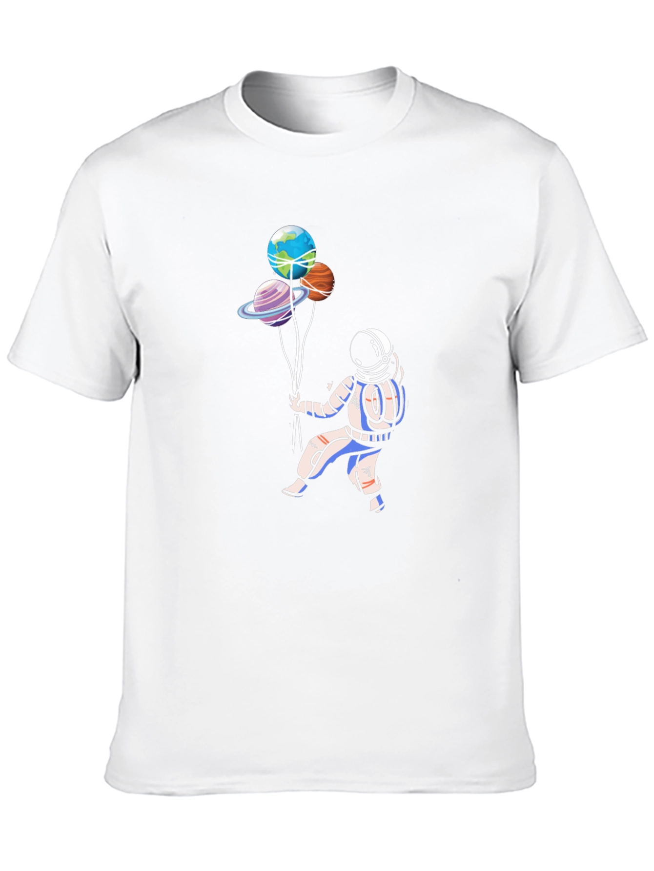 Astronaut & Planets T-Shirt - Space Lover Tee