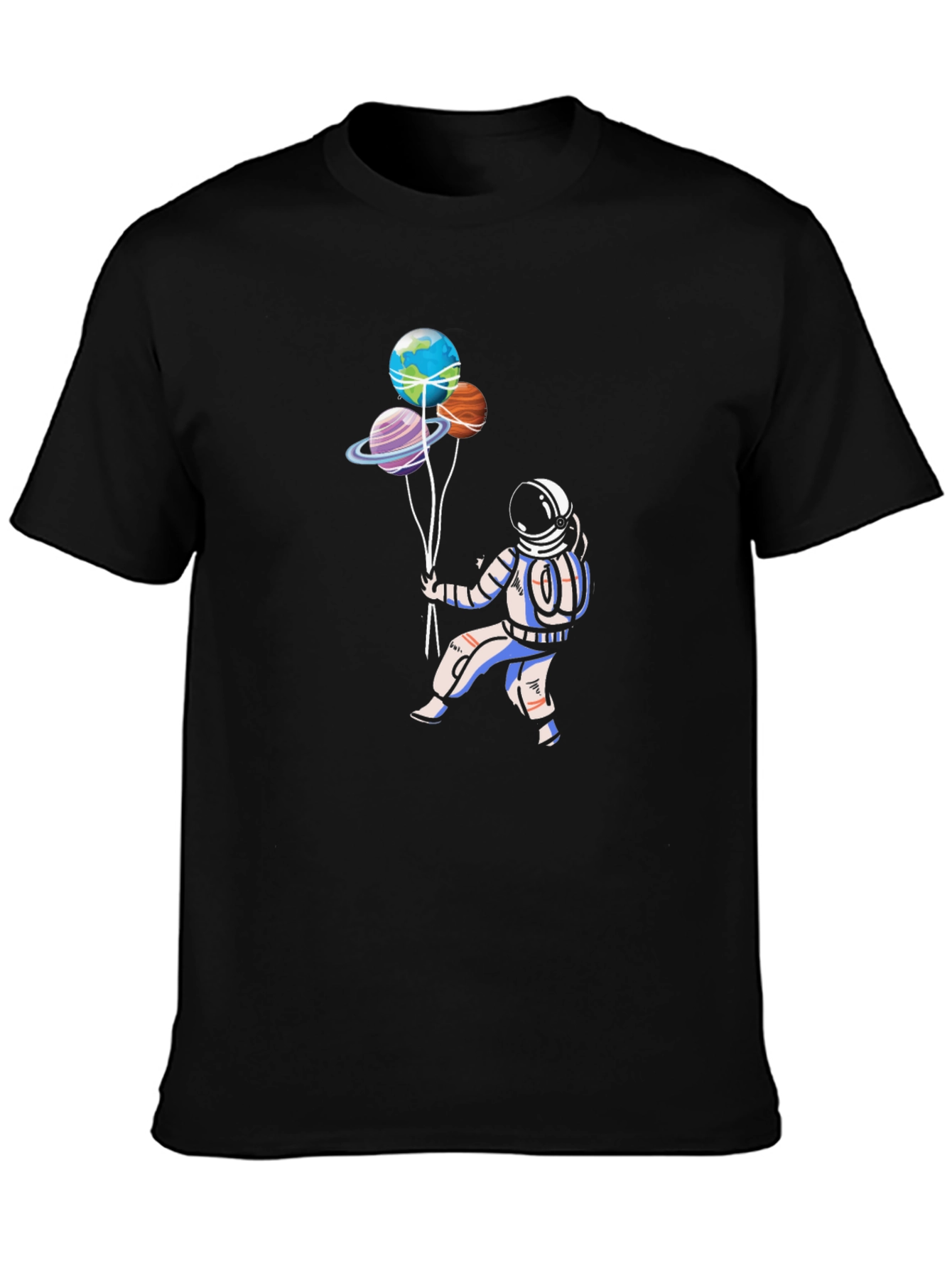 Astronaut & Planets T-Shirt - Space Lover Tee