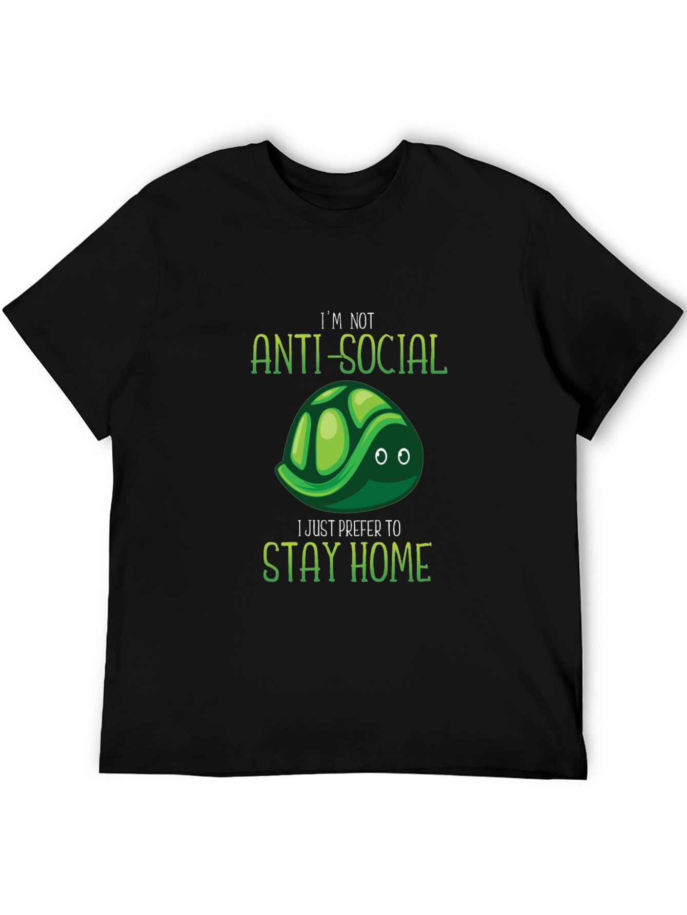 Anti-Social Turtle Graphic T-Shirt
