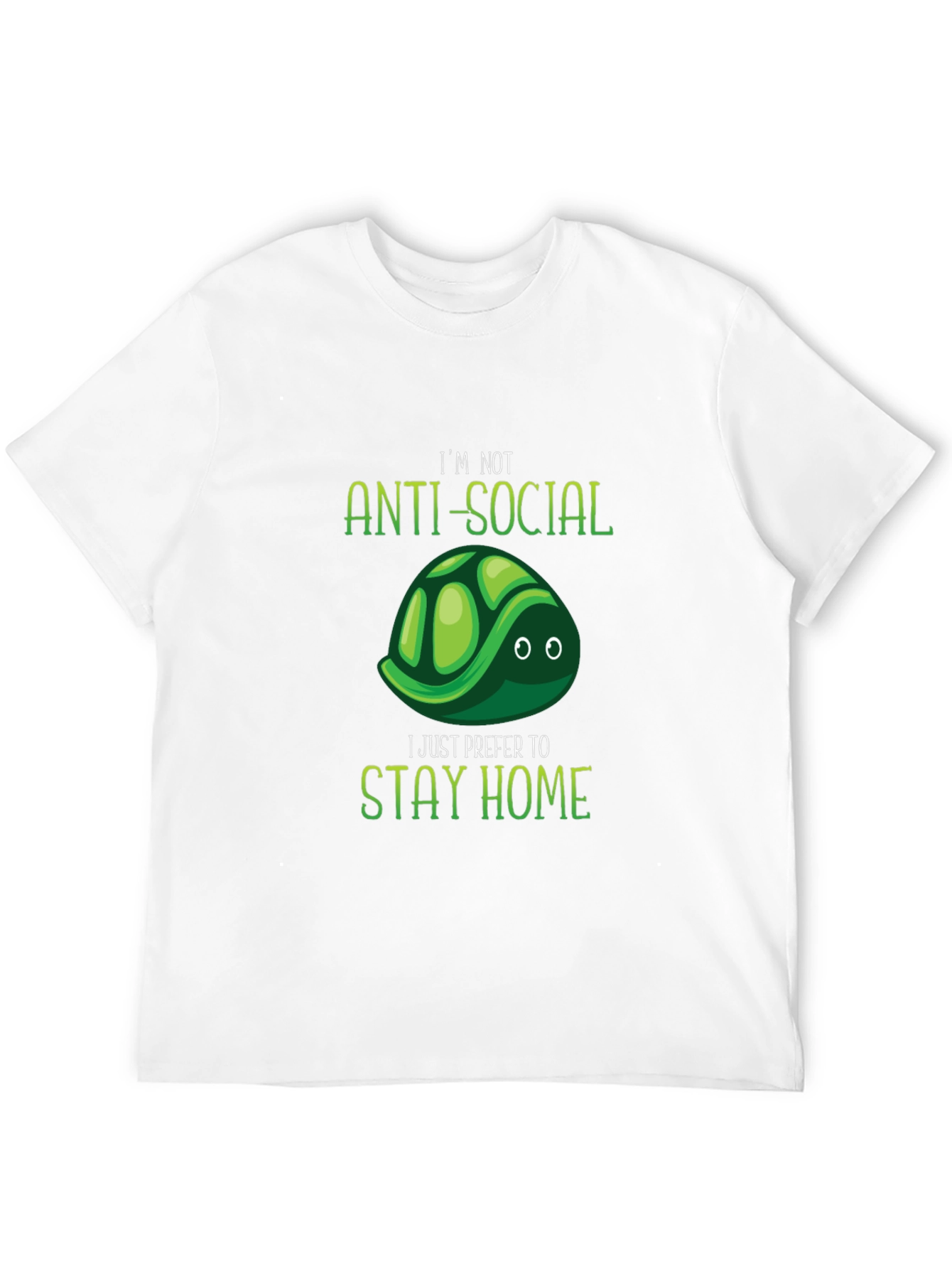 Anti-Social Turtle Graphic T-Shirt