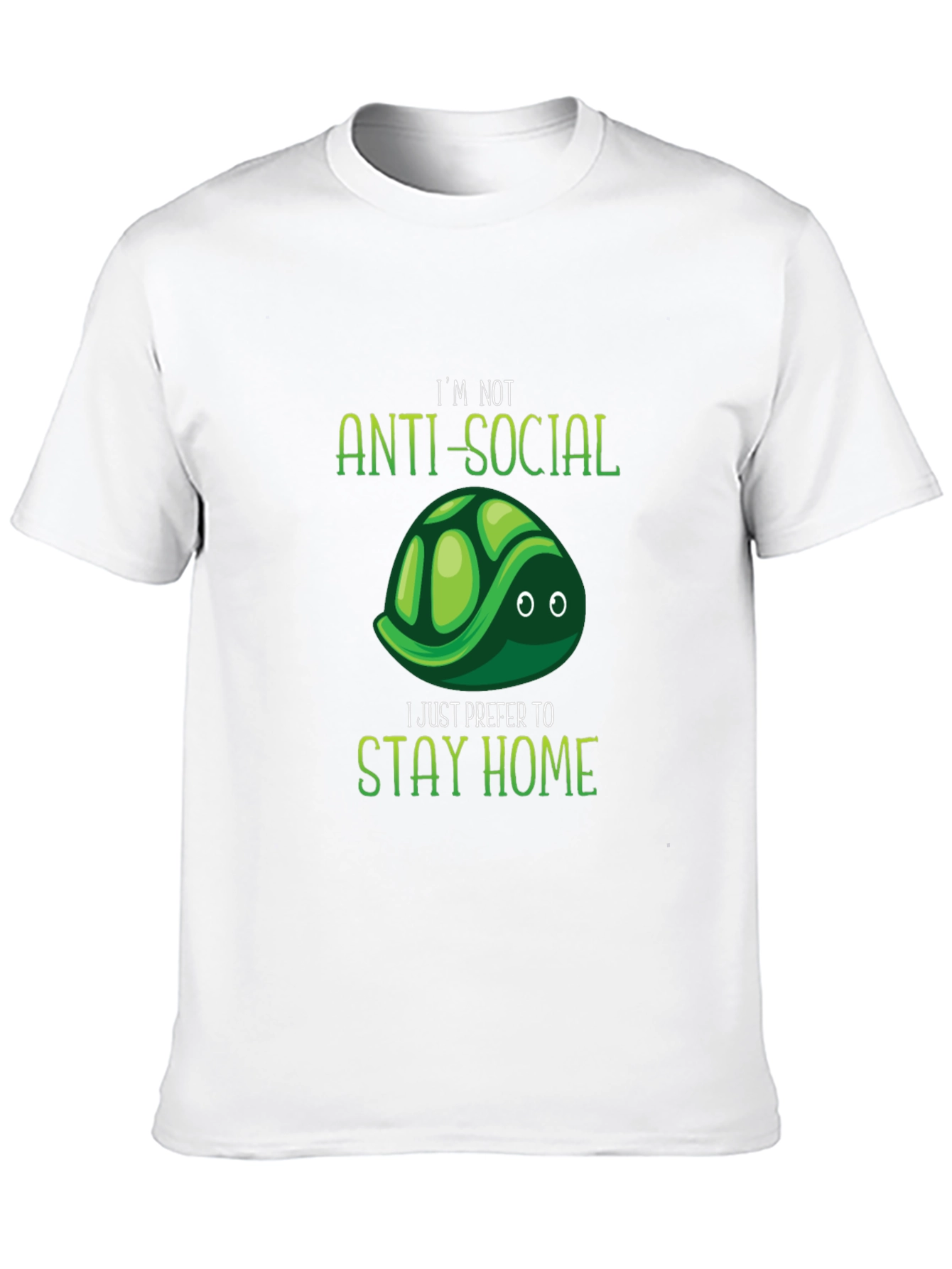 Anti-Social Turtle Graphic T-Shirt