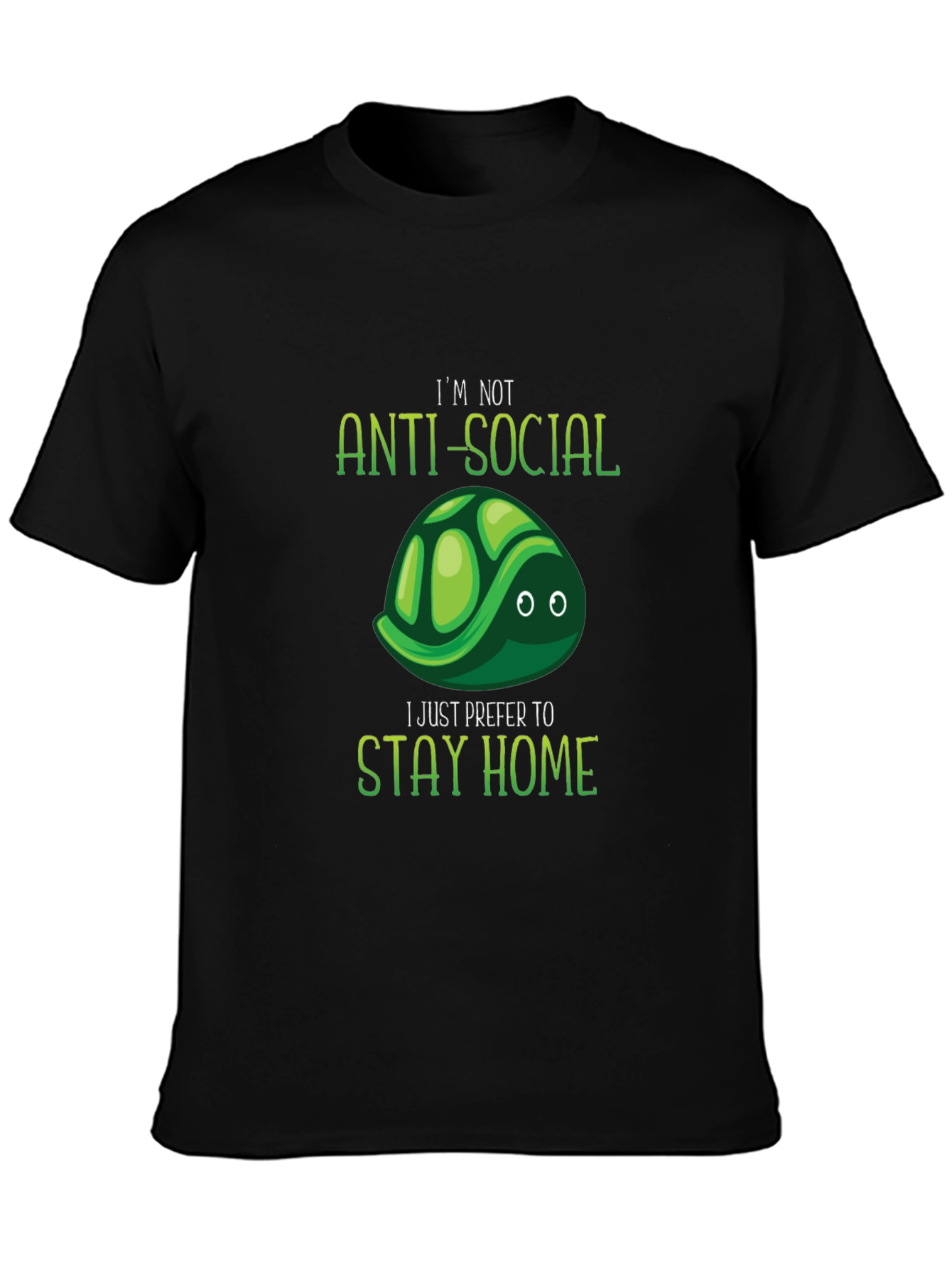 Anti-Social Turtle Graphic T-Shirt