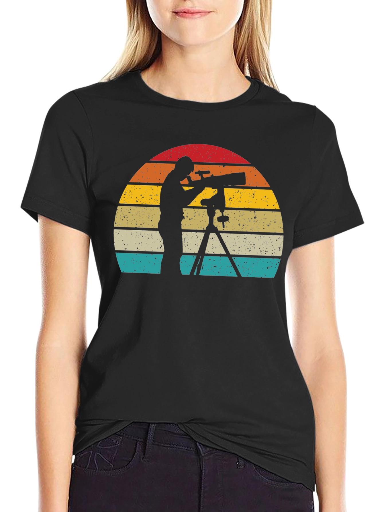 Retro Astronomer T-Shirt - Stargazing Style