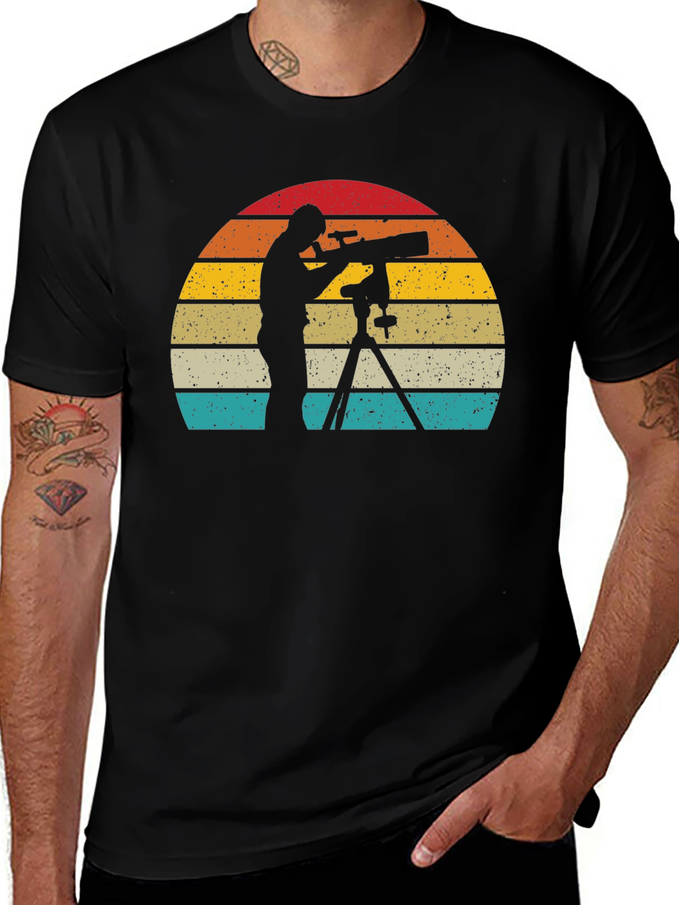 Retro Astronomer T-Shirt - Stargazing Style