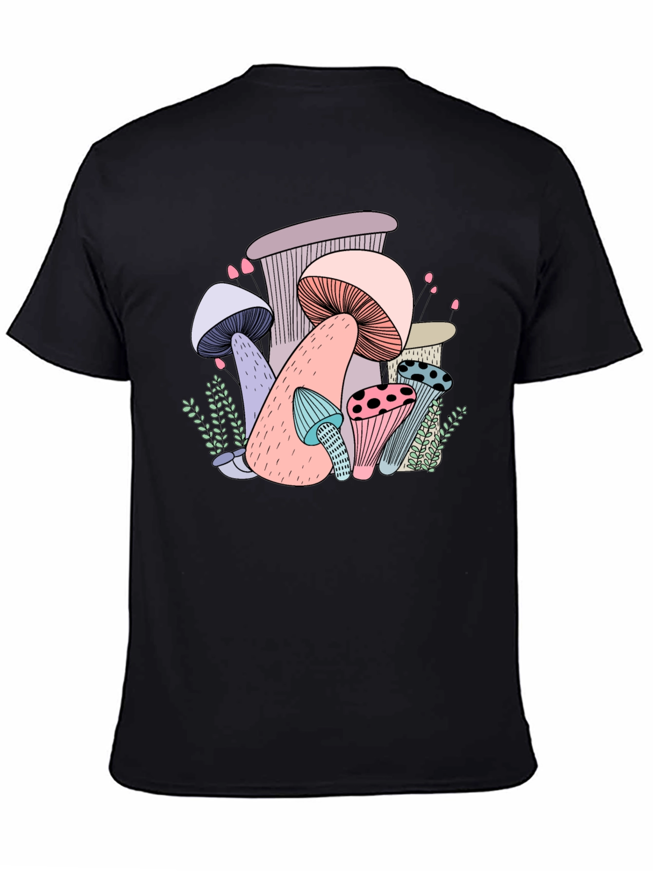 Mushroom Graphic Black T-Shirt