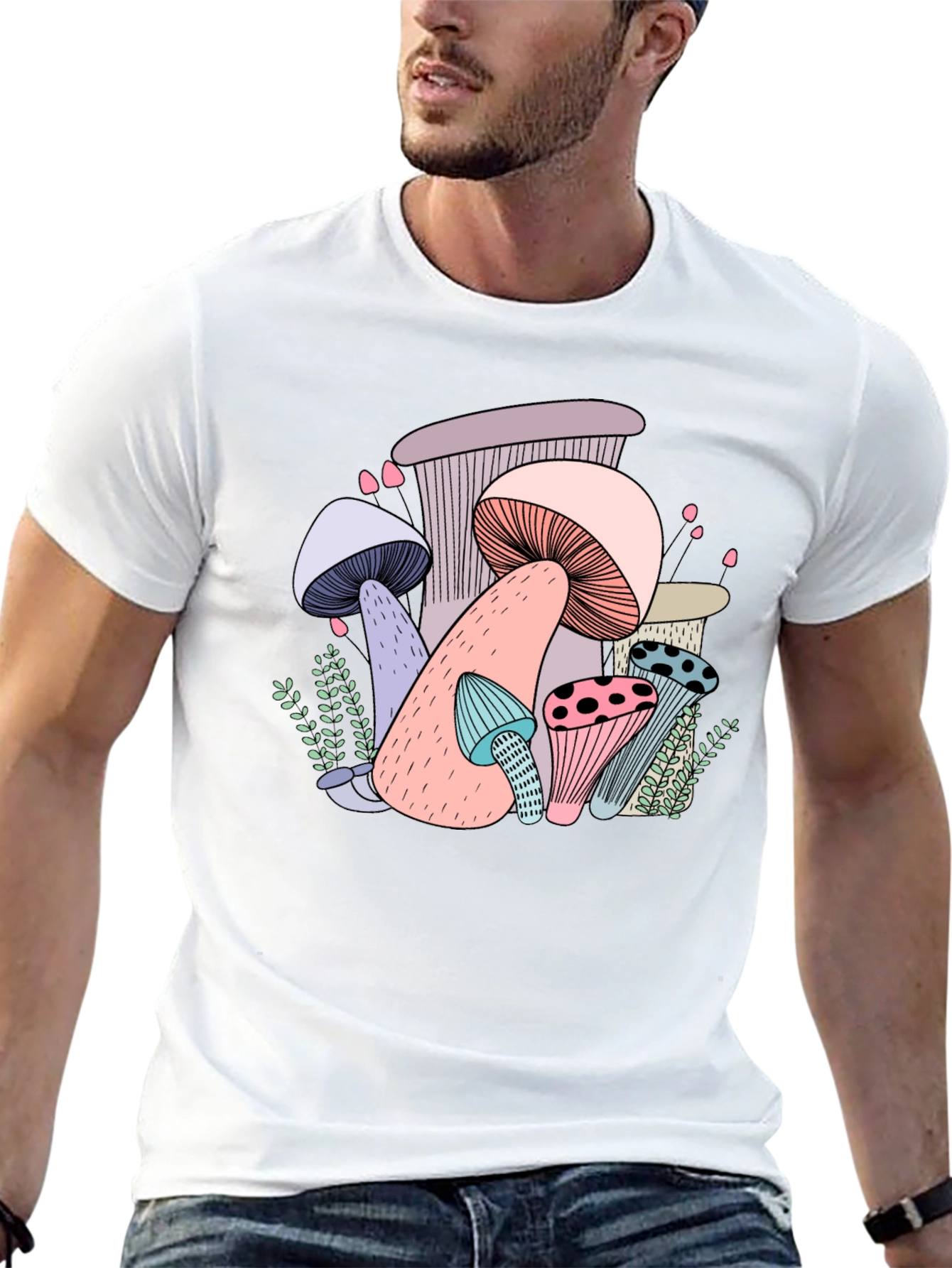 Mushroom Graphic Black T-Shirt