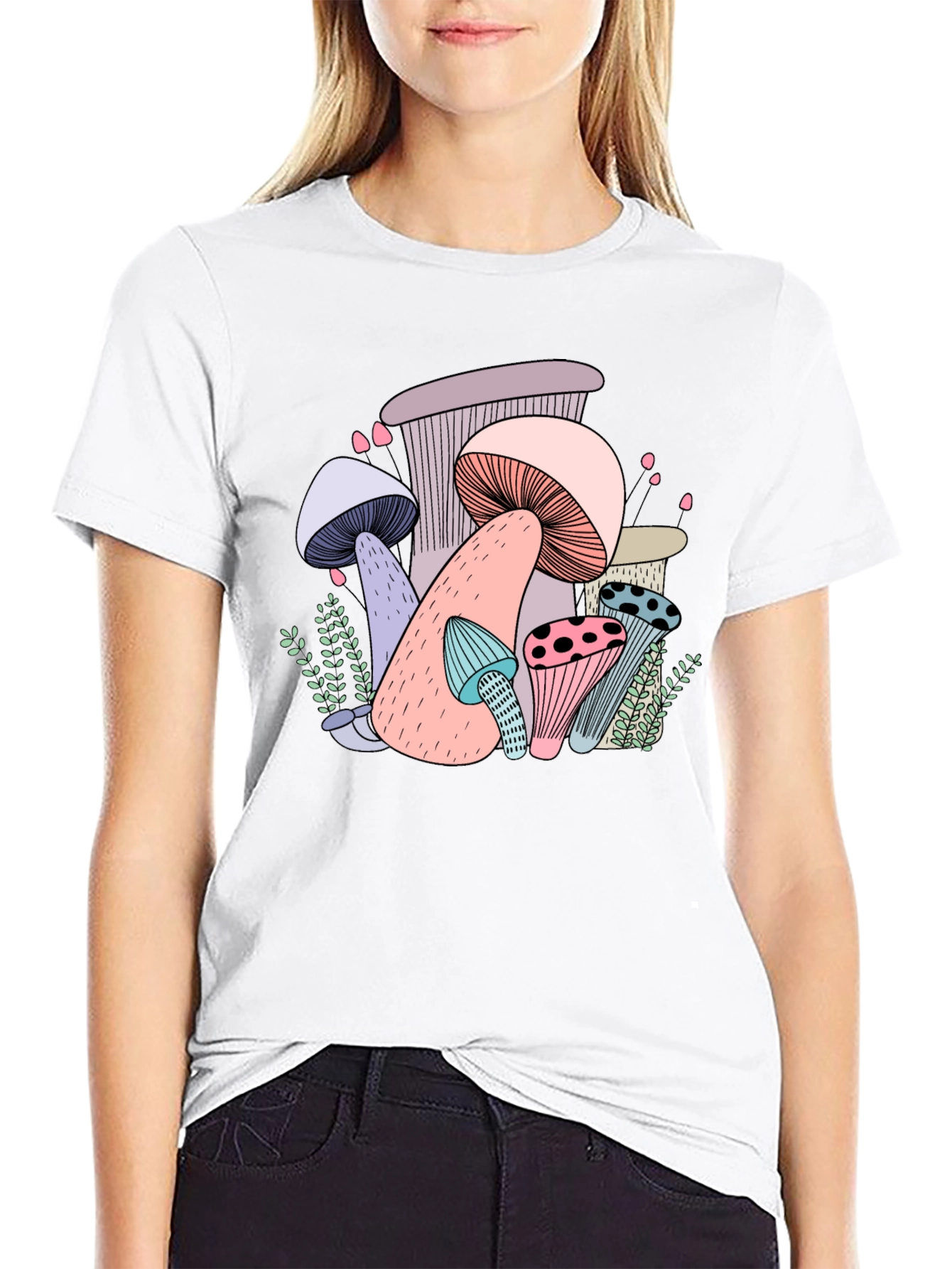 Mushroom Graphic Black T-Shirt