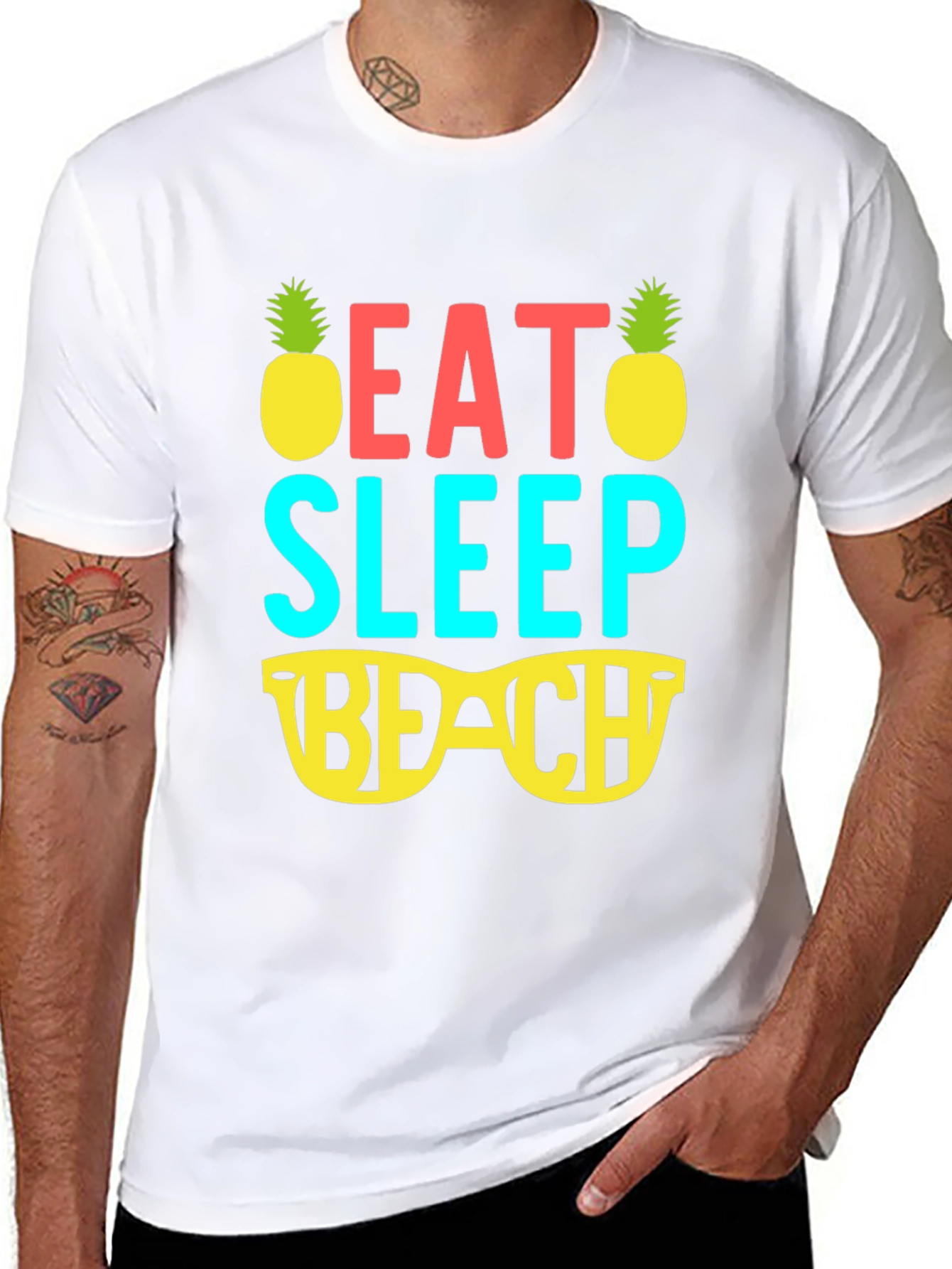 Eat Sleep Beach T-Shirt - Summer Vacation Tee