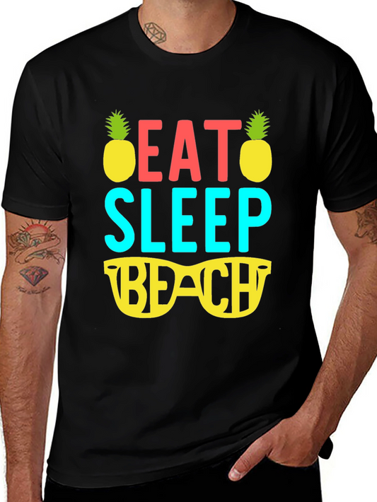 Eat Sleep Beach T-Shirt - Summer Vacation Tee