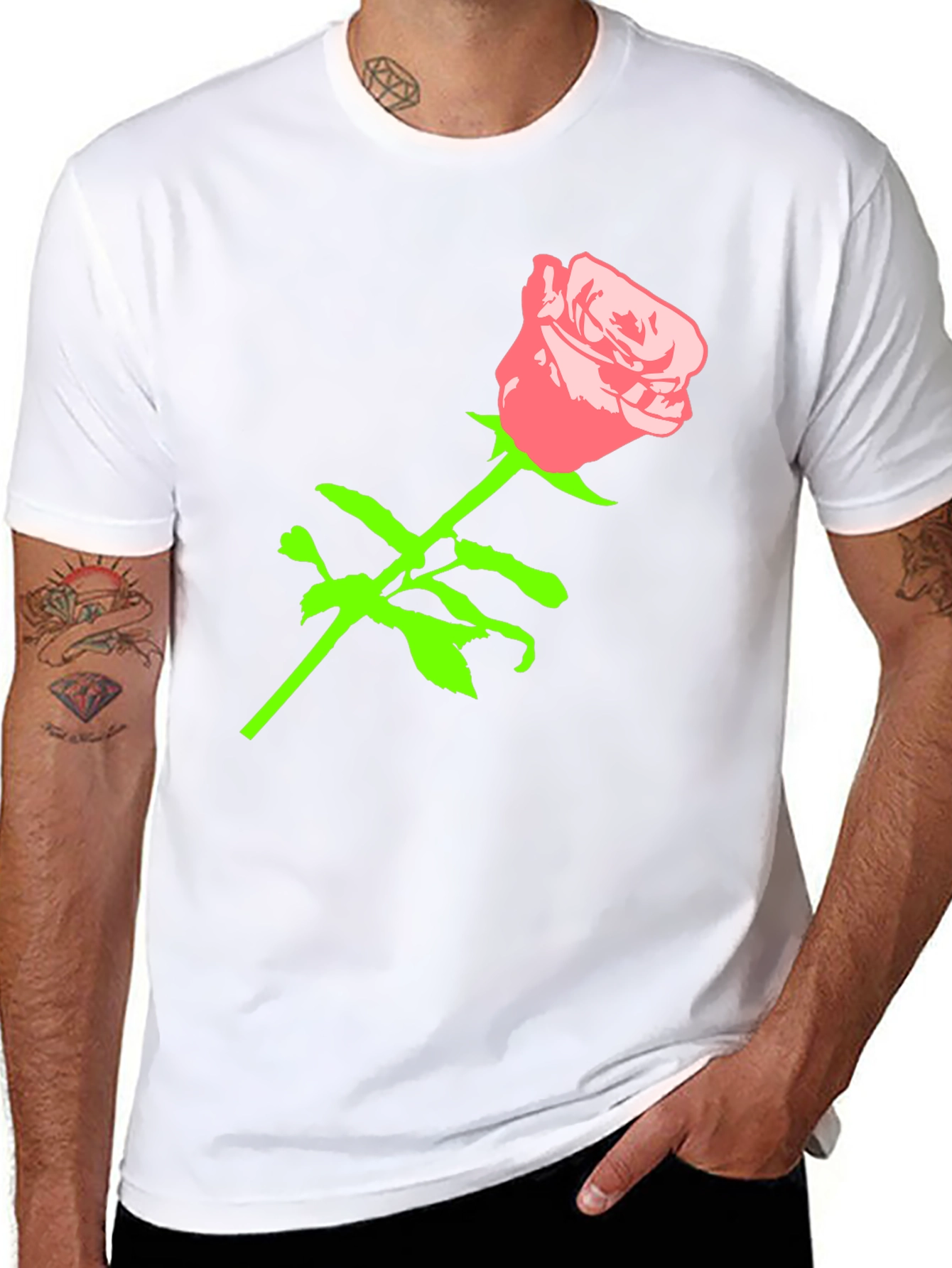 Rose Graphic Black T-Shirt